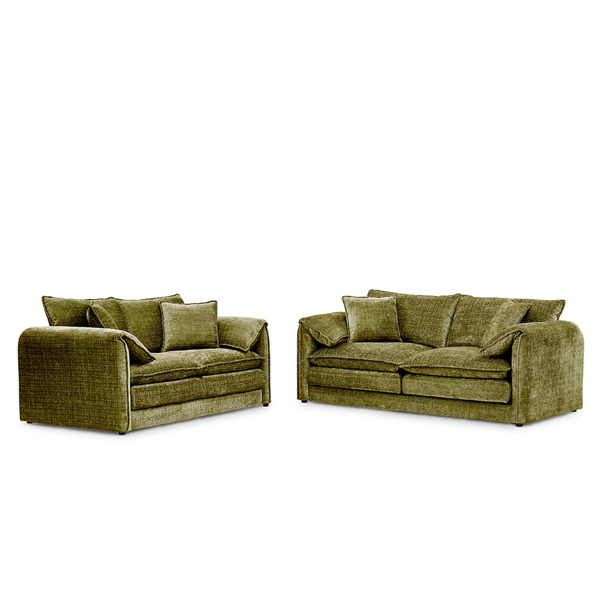 Solaya Sofa - Green Fabric - 3+2 Seater
