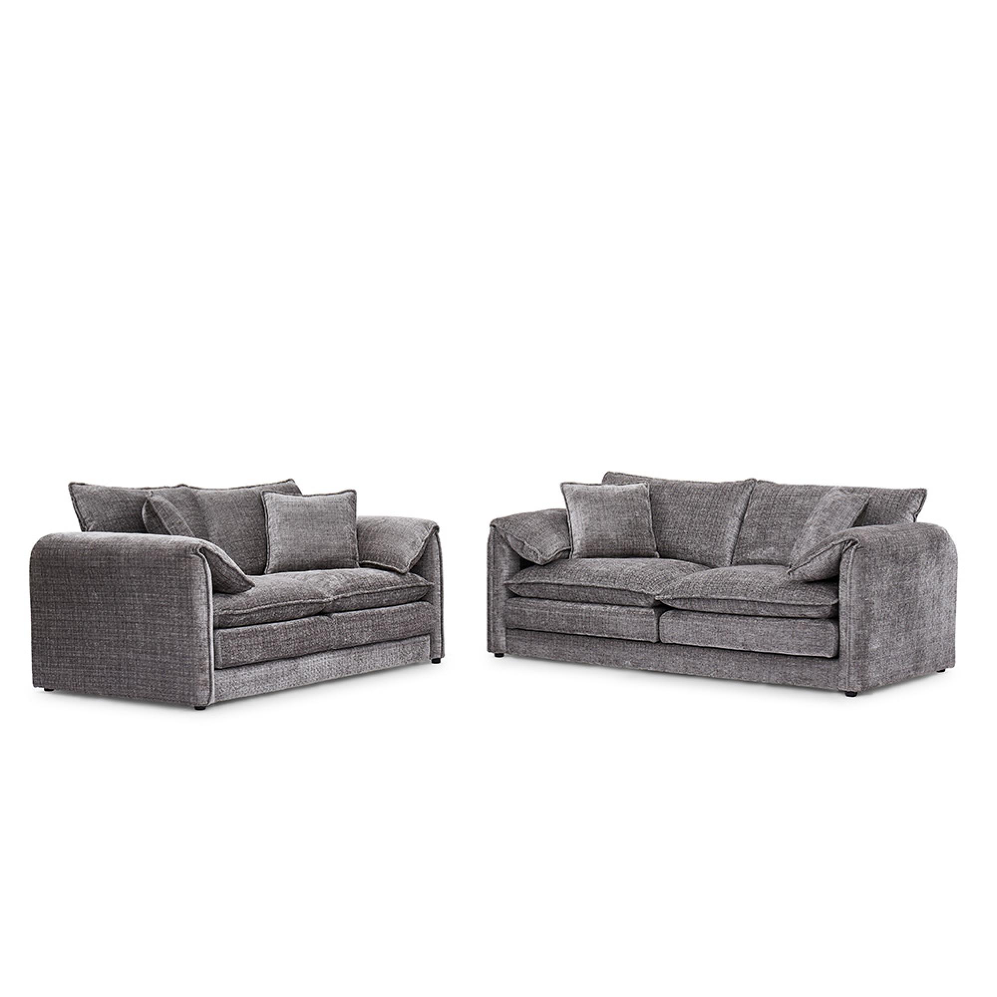 Solaya Sofa - Grey Fabric - 3+2 Seater