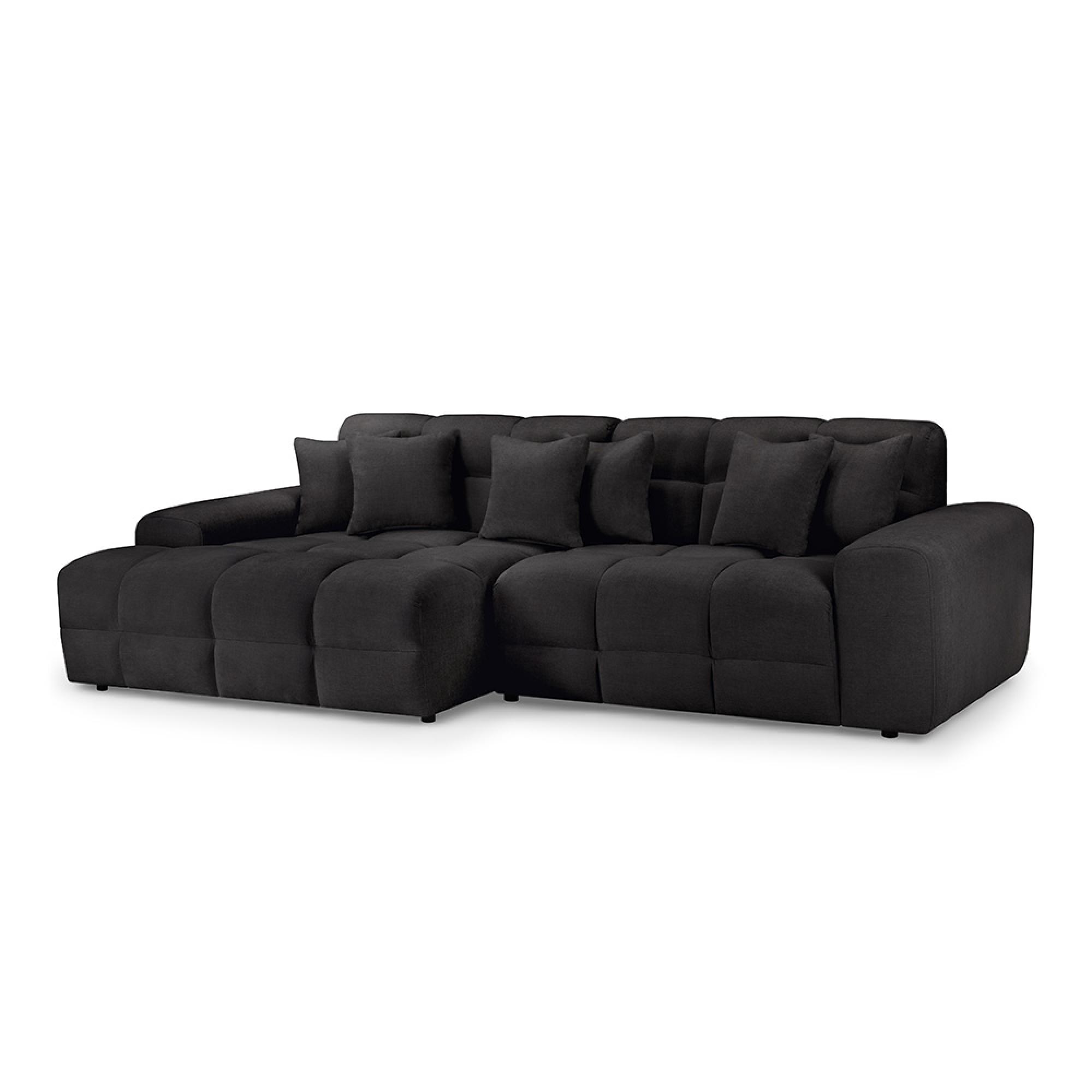 Jacob Corner Sofa - Black Fabric - LHF
