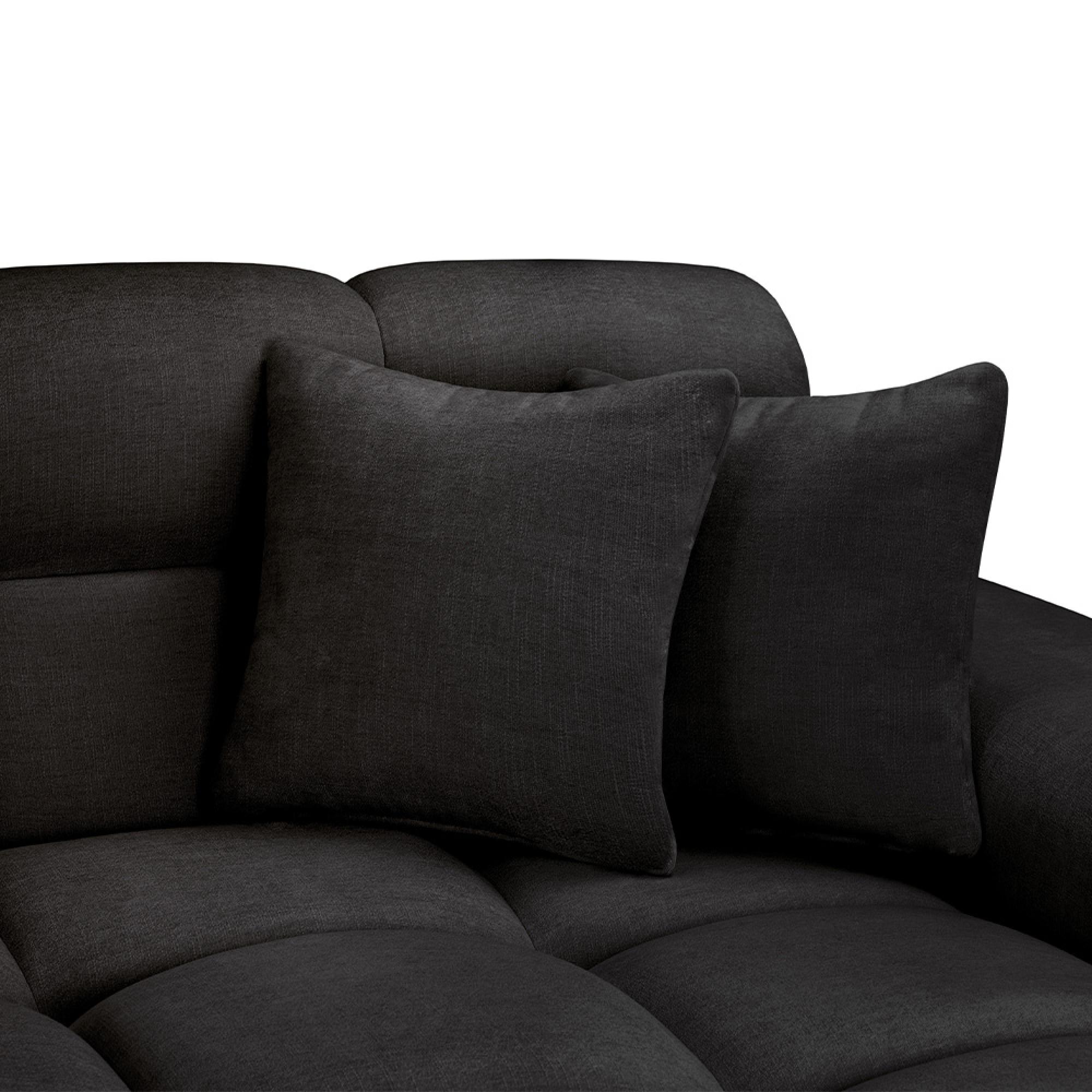 Jacob Corner Sofa - Black Fabric - LHF