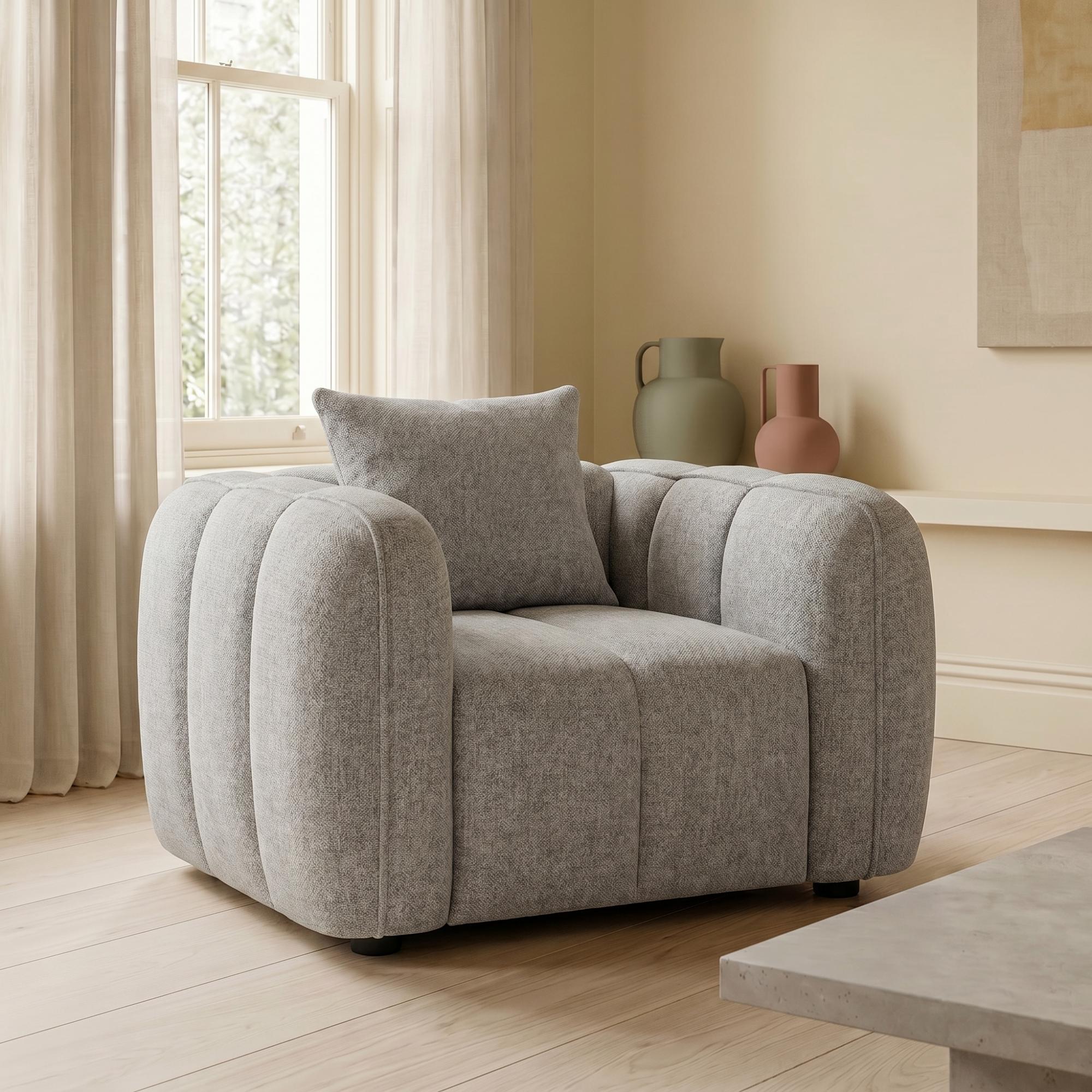 Venice Armchair - Grey Fabric