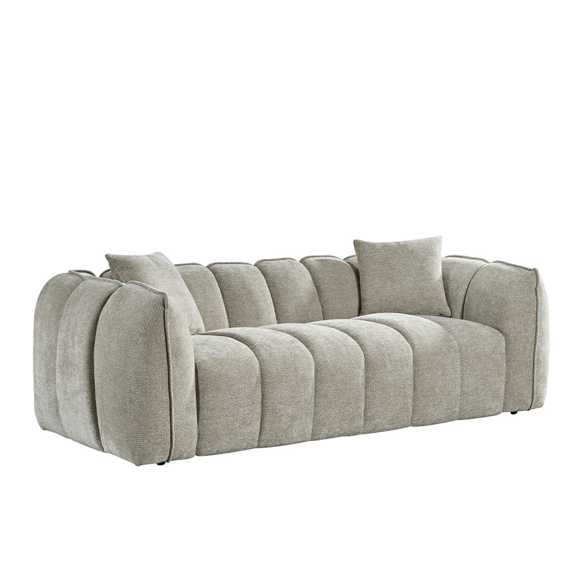Venice Sofa - Beige Fabric - 3 Seater