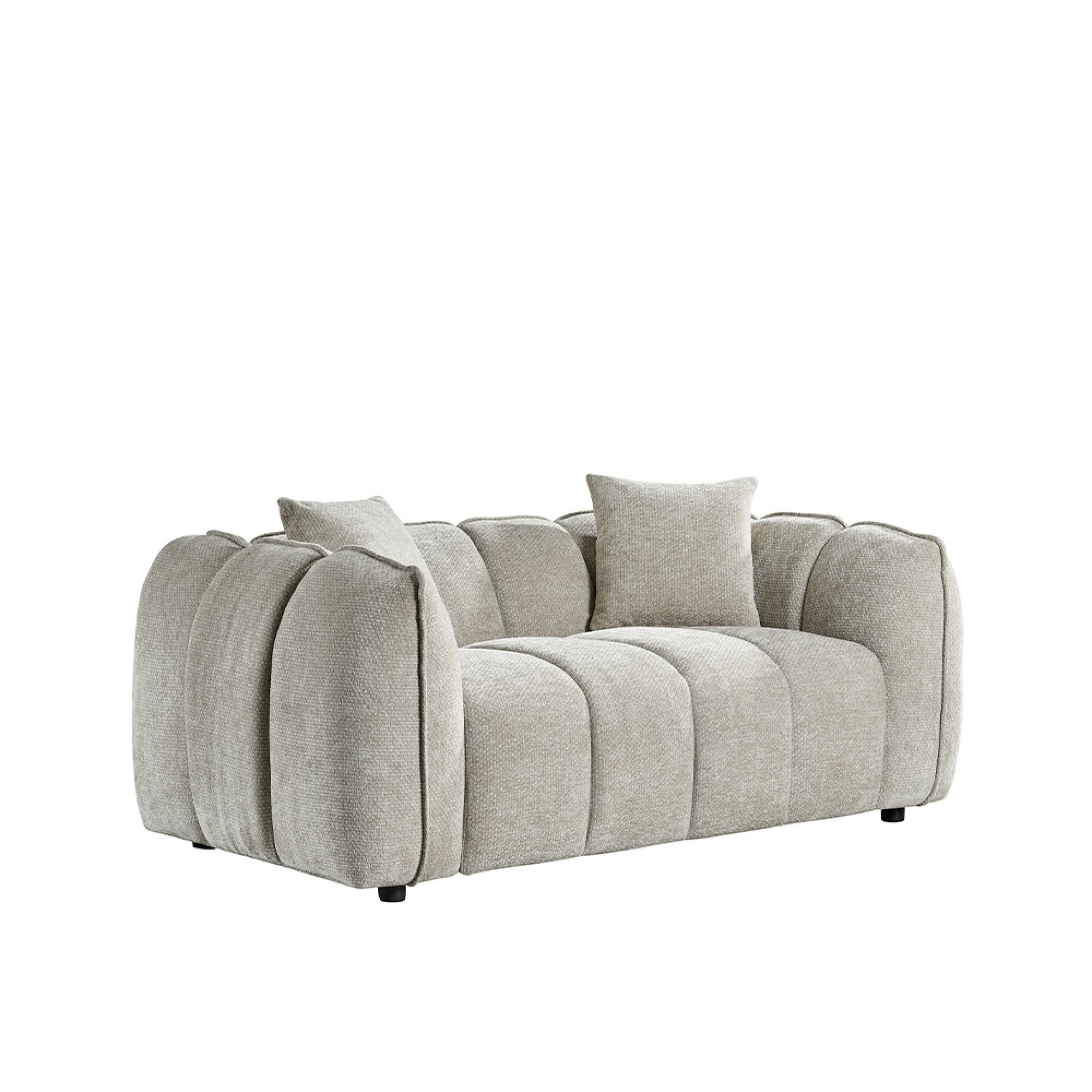 Venice Sofa Set - Beige Fabric - 3+2+1 Seater
