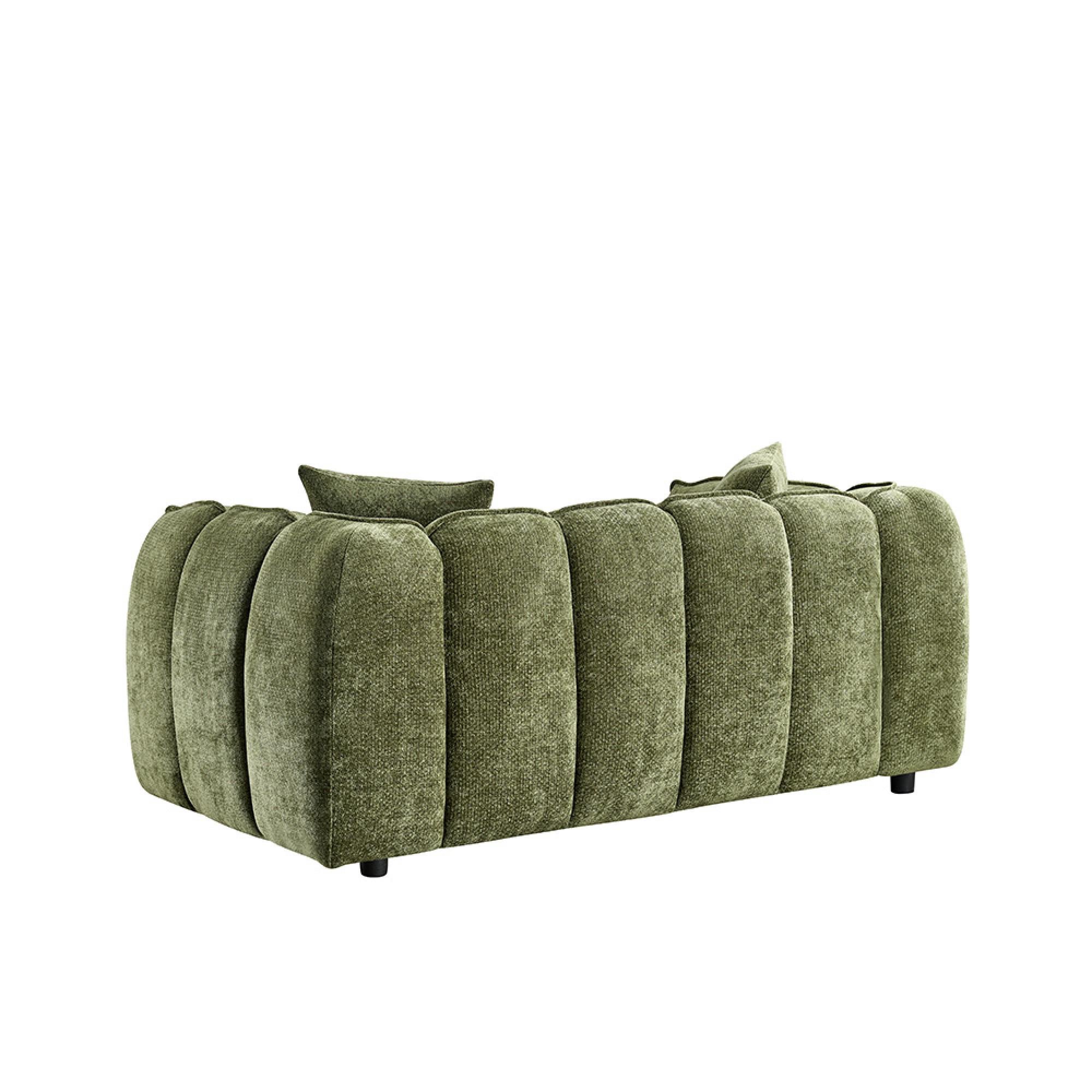 Venice Sofa Set - Green Fabric - 3+2+1 Seater