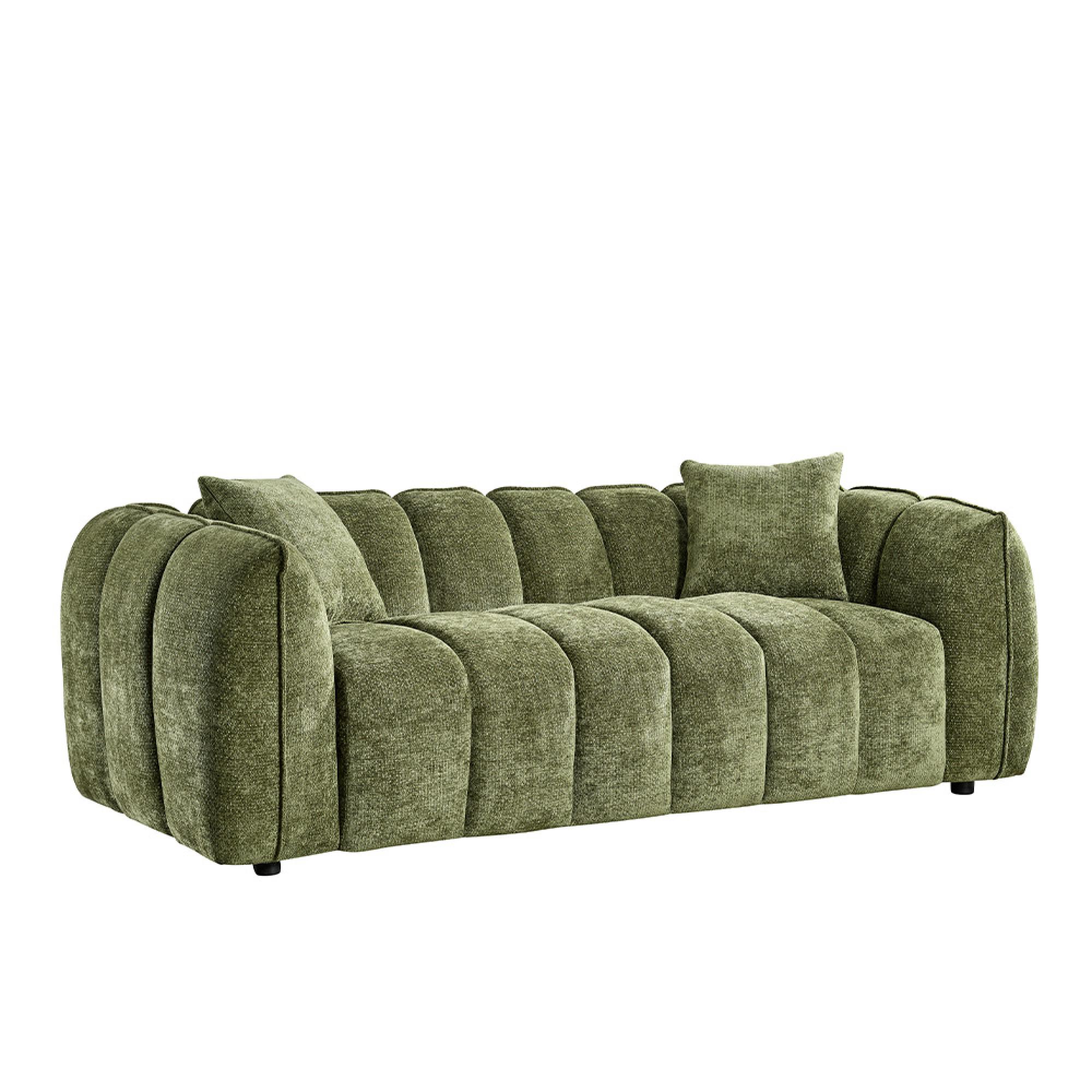 Venice Sofa Set - Green Fabric - 3+2 Seater