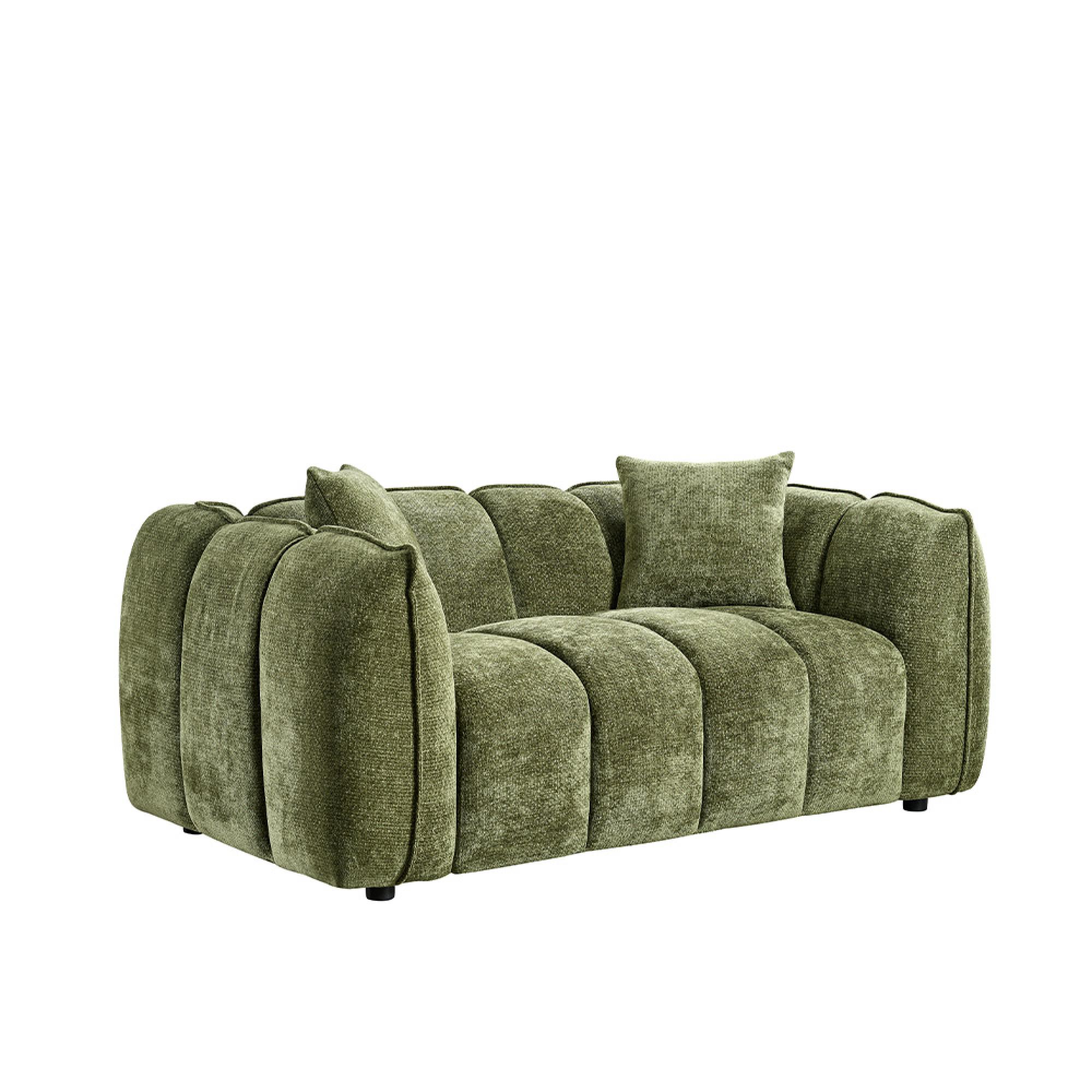 Venice Sofa Set - Green Fabric - 3+2 Seater