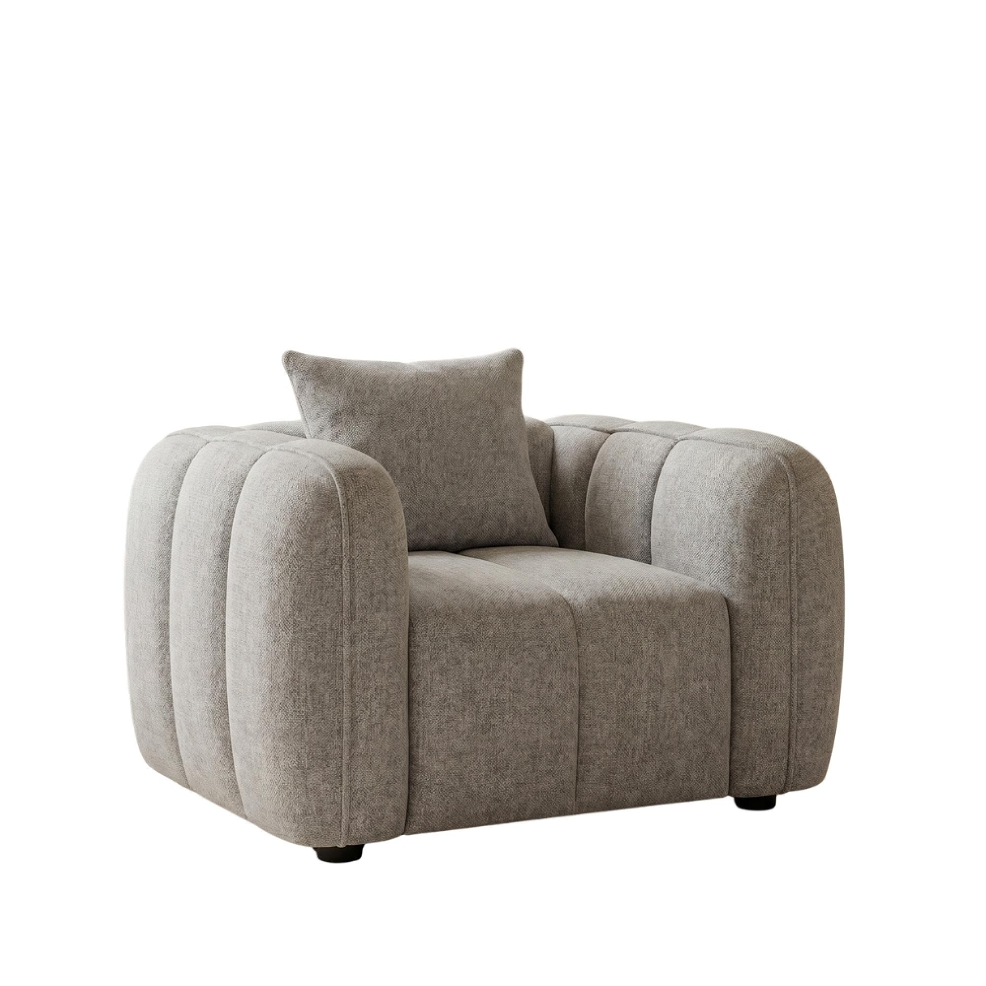 Venice Sofa Set - Grey Fabric - 3+2+1 Seater