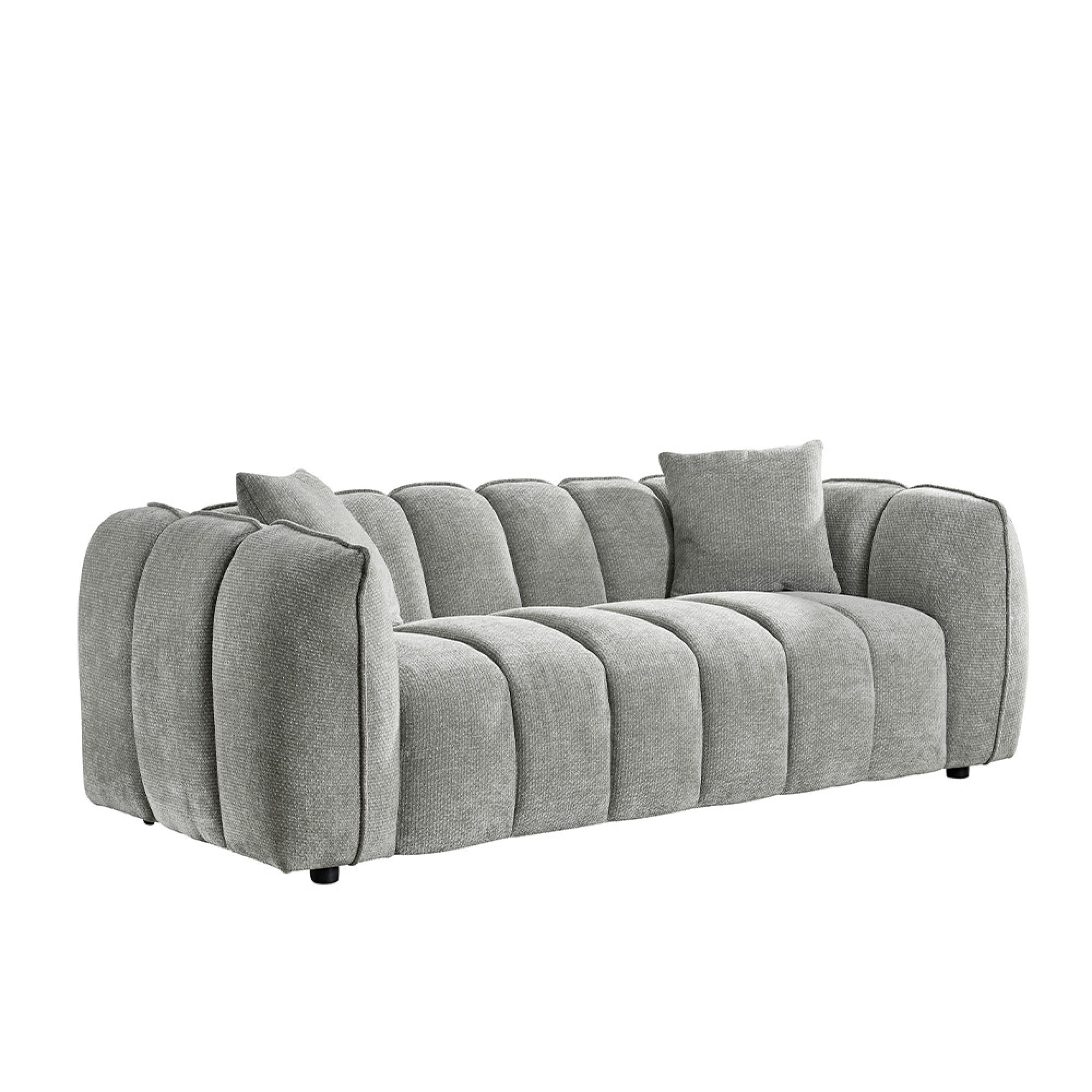 Venice Sofa Set - Grey Fabric - 3+2 Seater