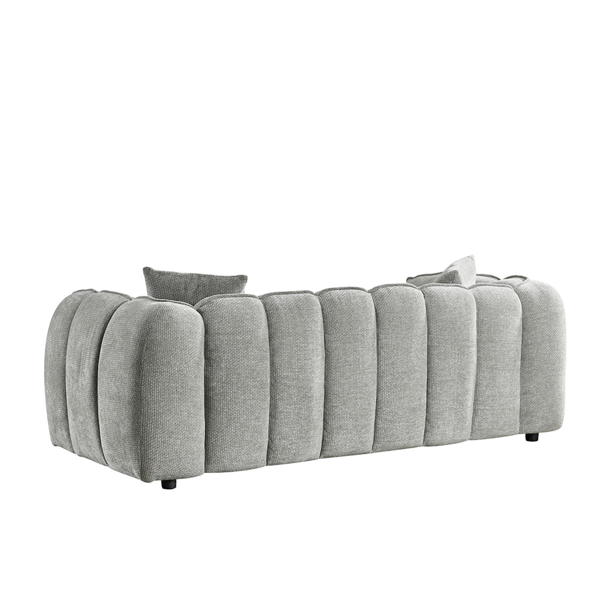 Venice Sofa Set - Grey Fabric - 3+2 Seater