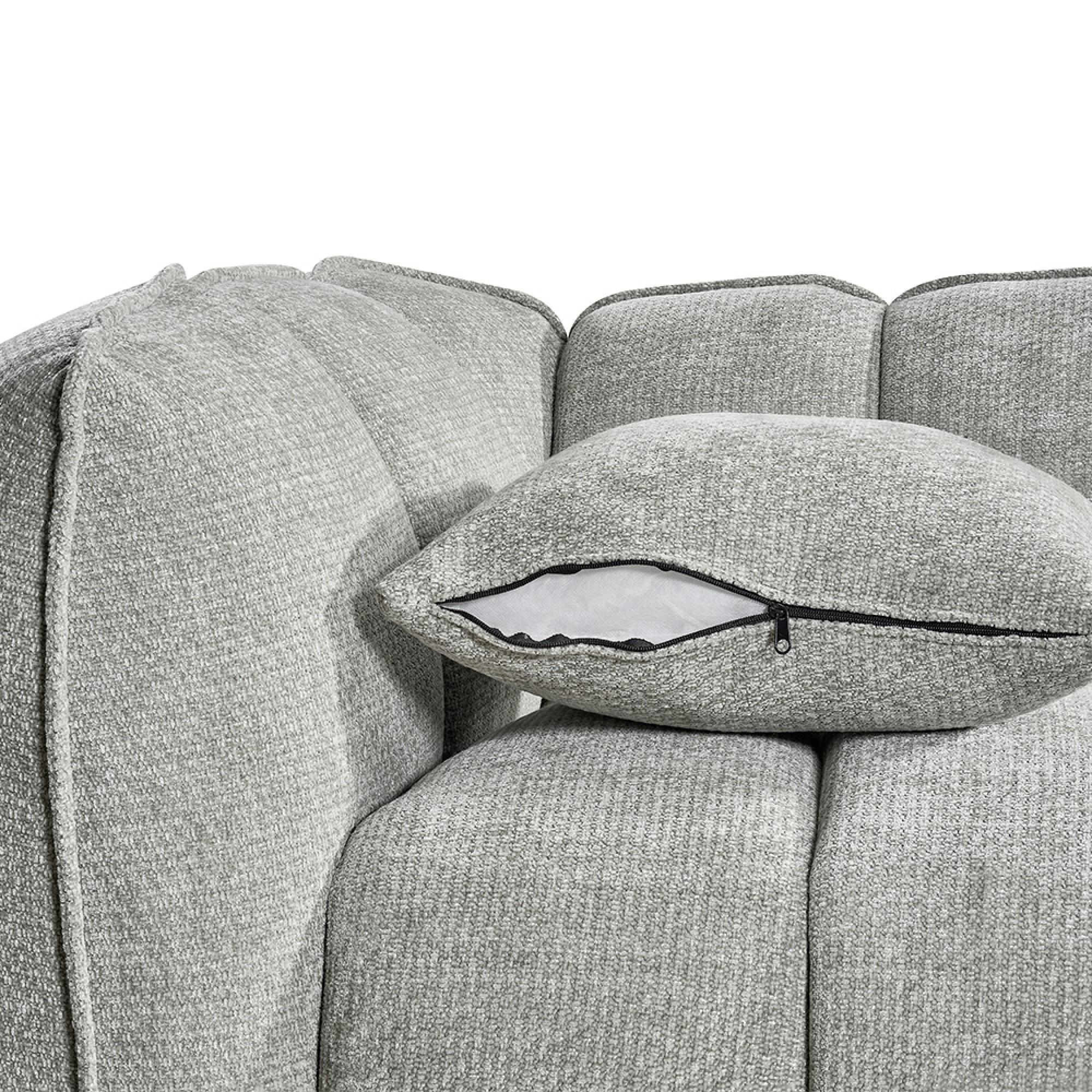 Venice Sofa Set - Grey Fabric - 3+2 Seater