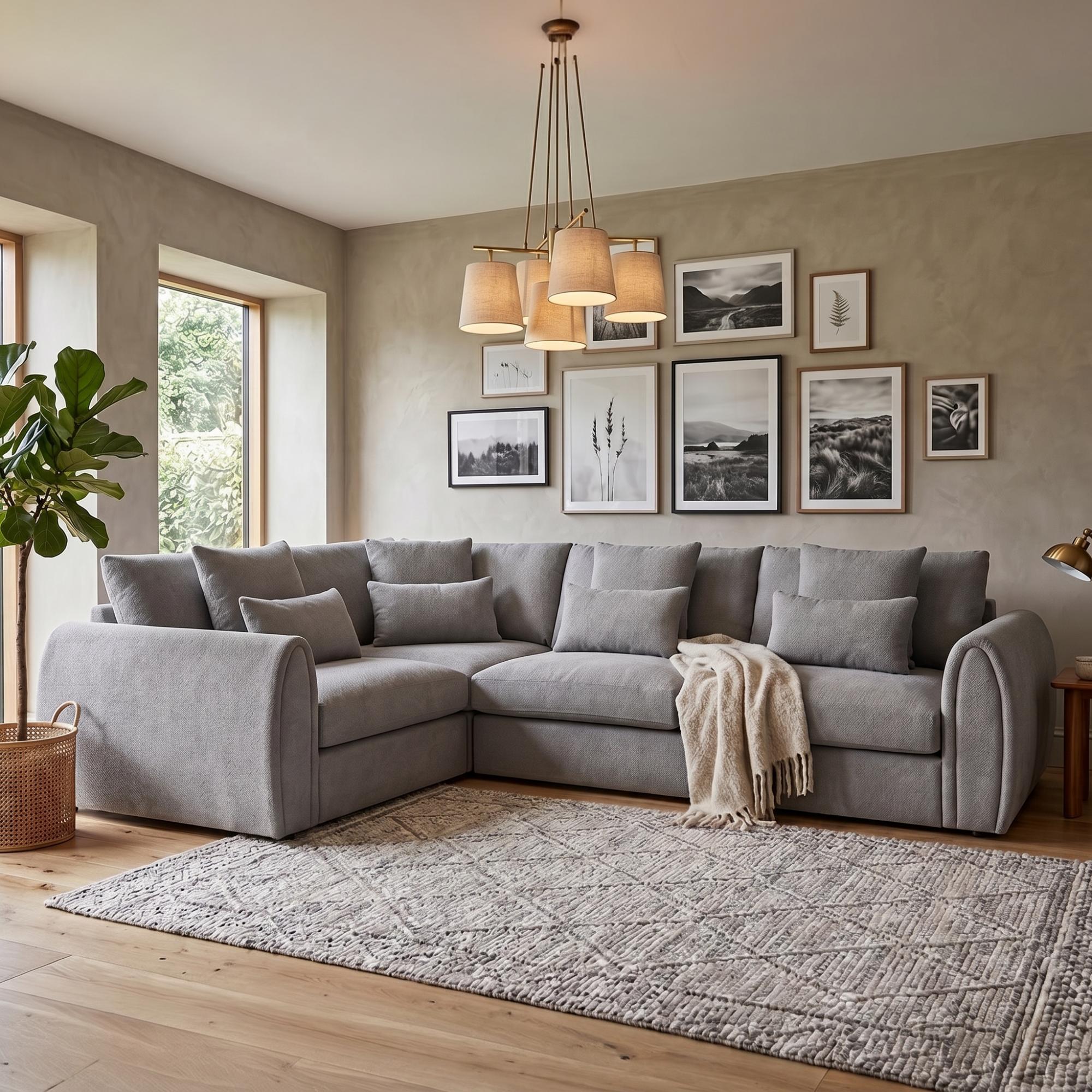 Mirabel Corner Sofa - Grey Fabric - LHF