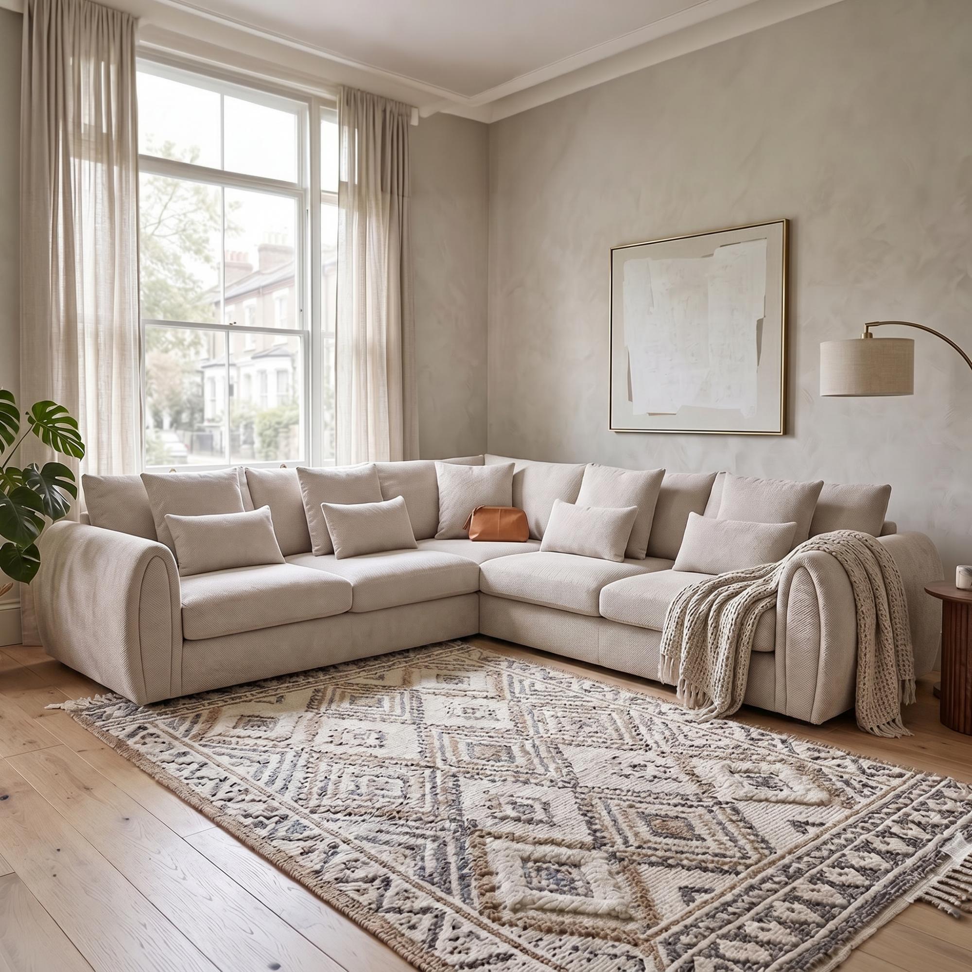 Mirabel Large Corner Sofa - Mocha Fabric