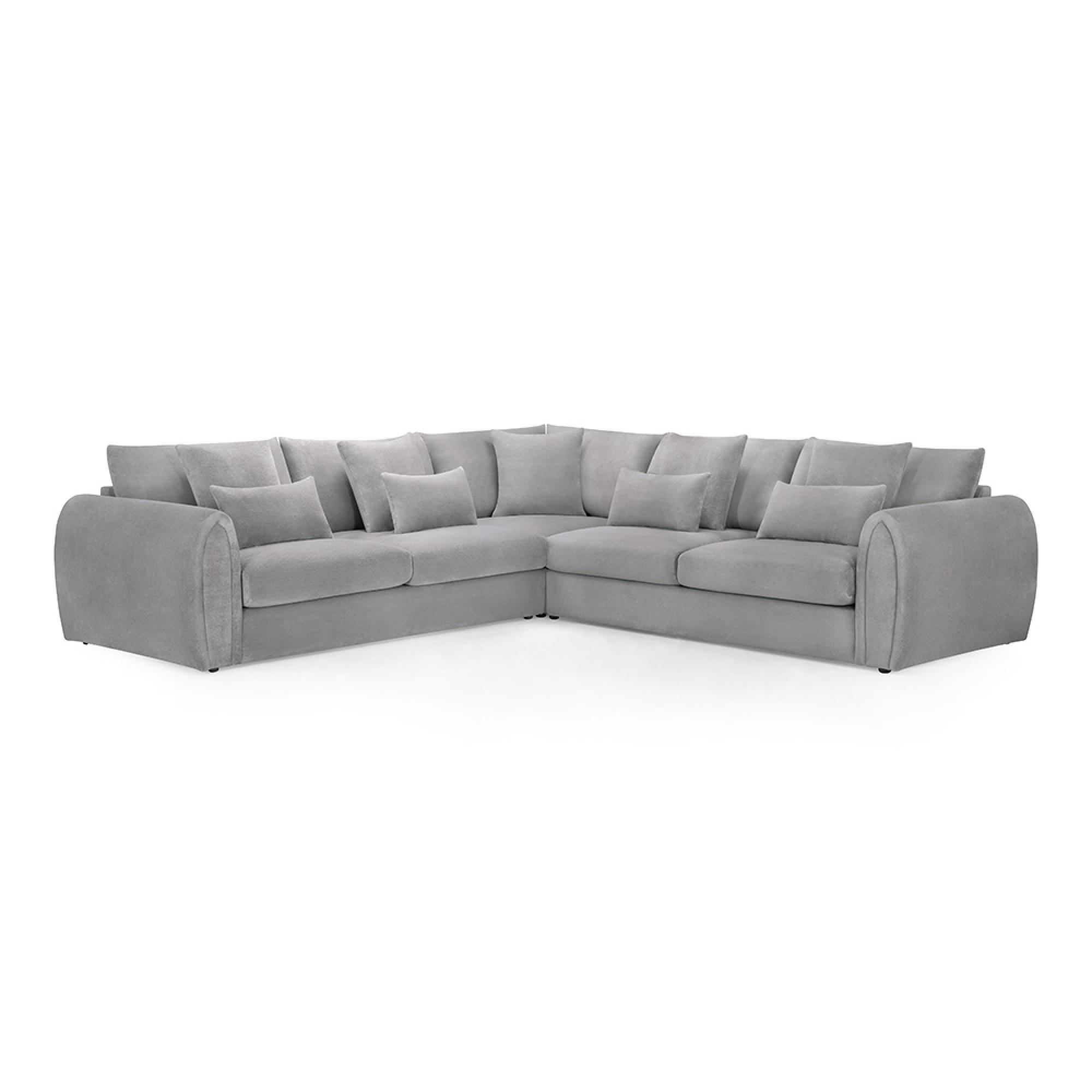 Mirabel Large Corner Sofa - Grey Fabric