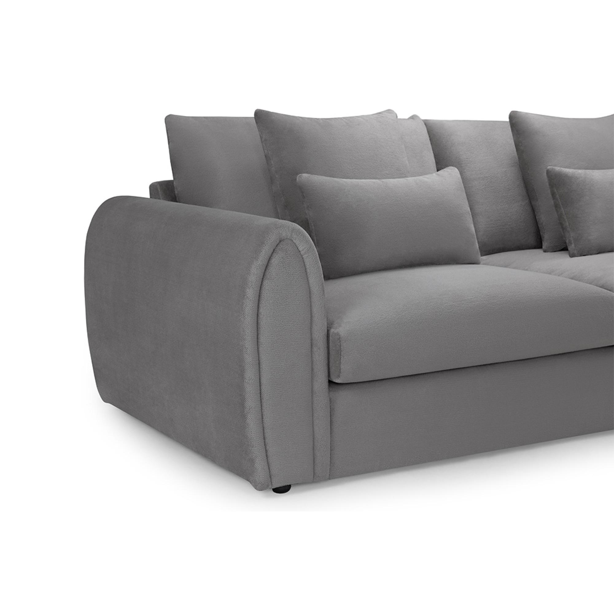 Mirabel Large Corner Sofa - Grey Fabric