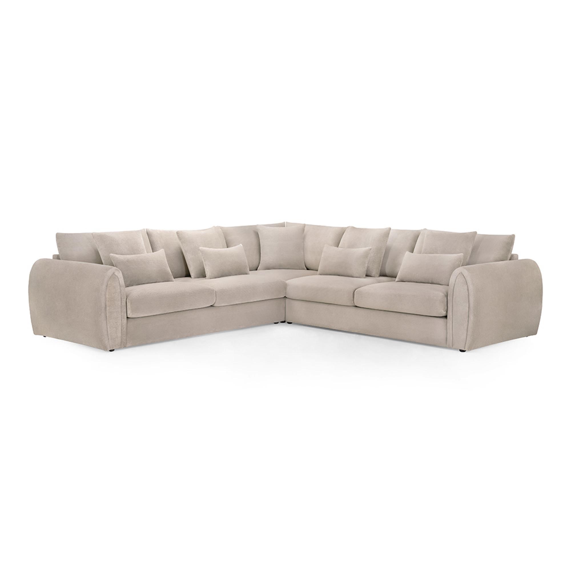Mirabel Large Corner Sofa - Mocha Fabric