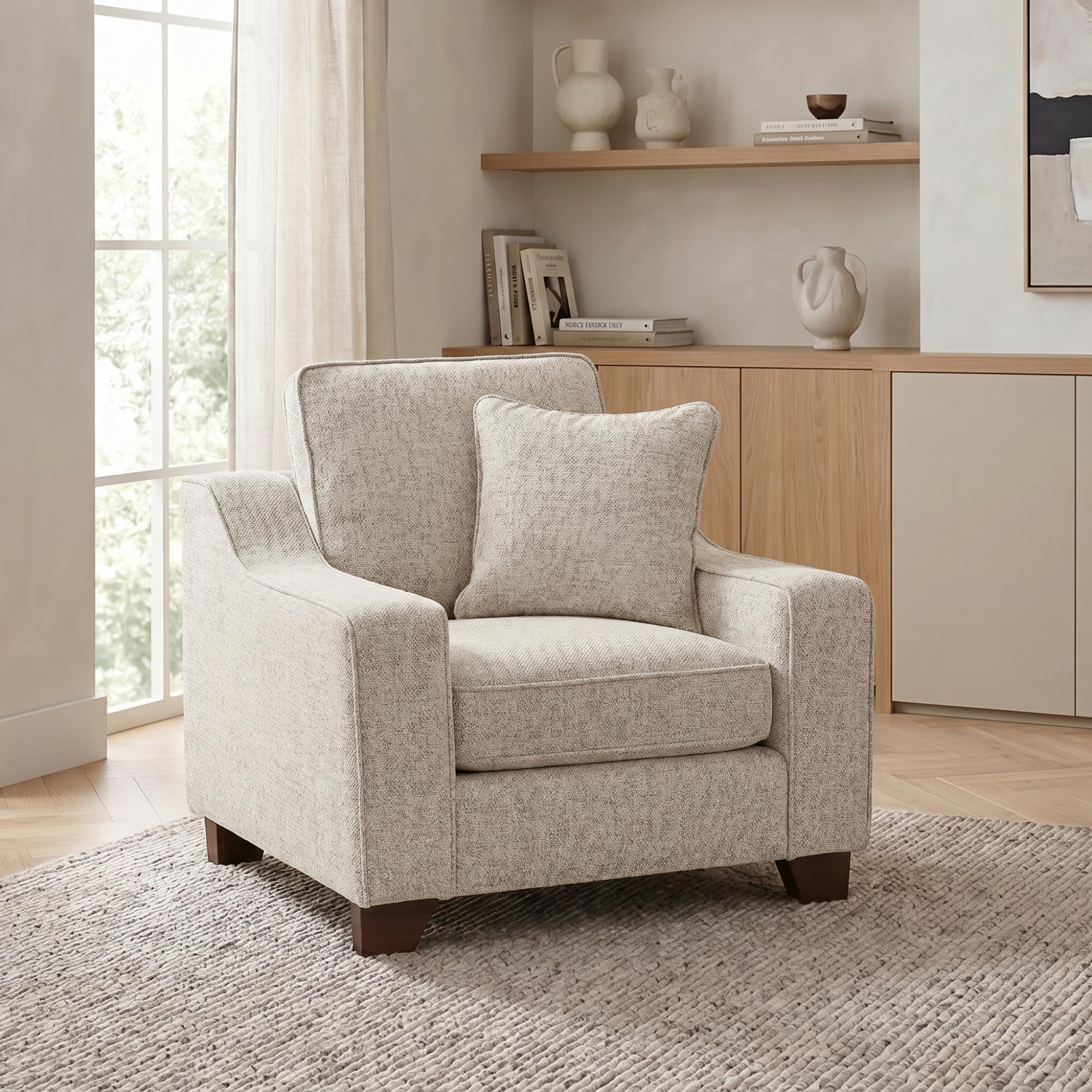 Nebraska Armchair - Beige Fabric