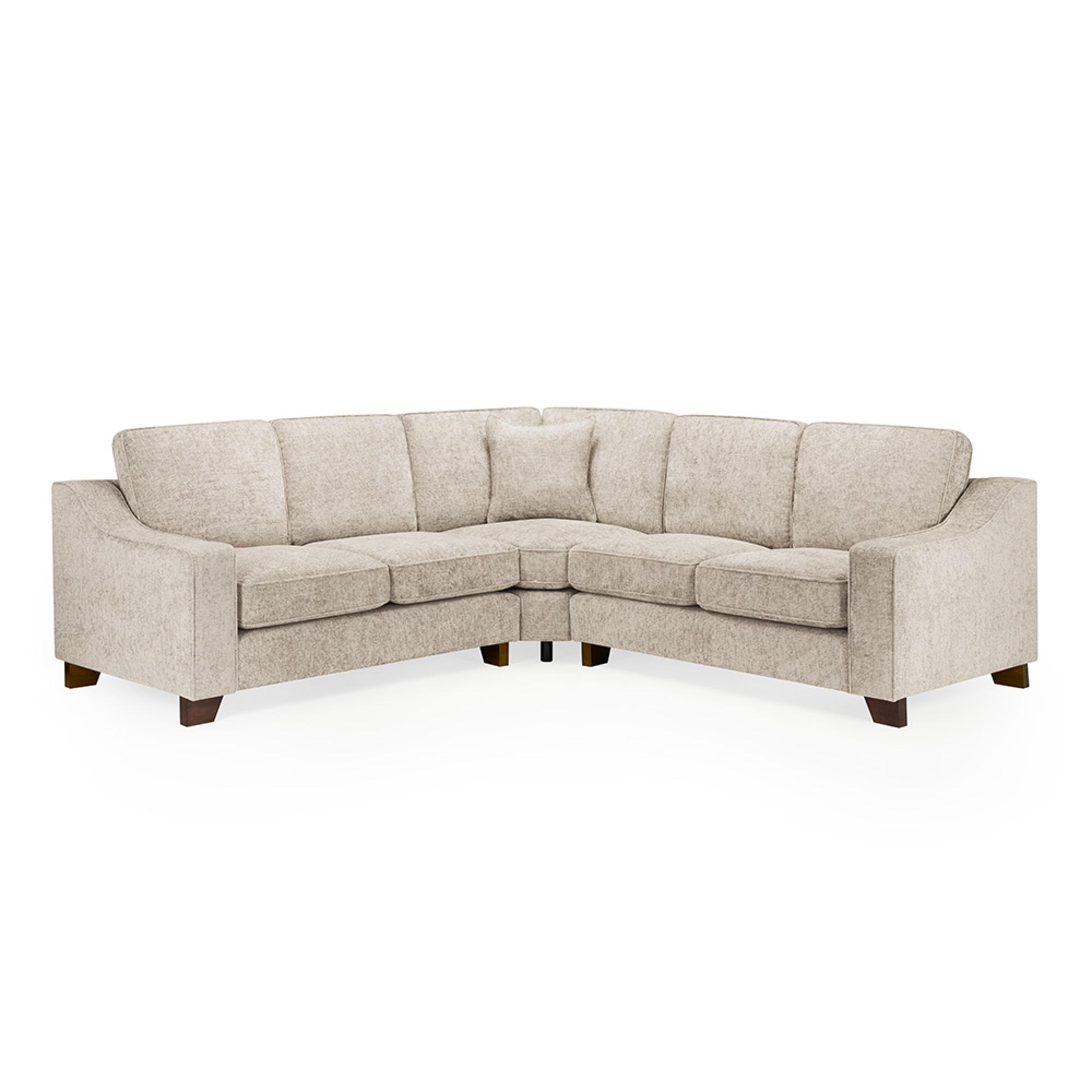Nebraska Corner Sofa Suite - Beige Fabric - Large