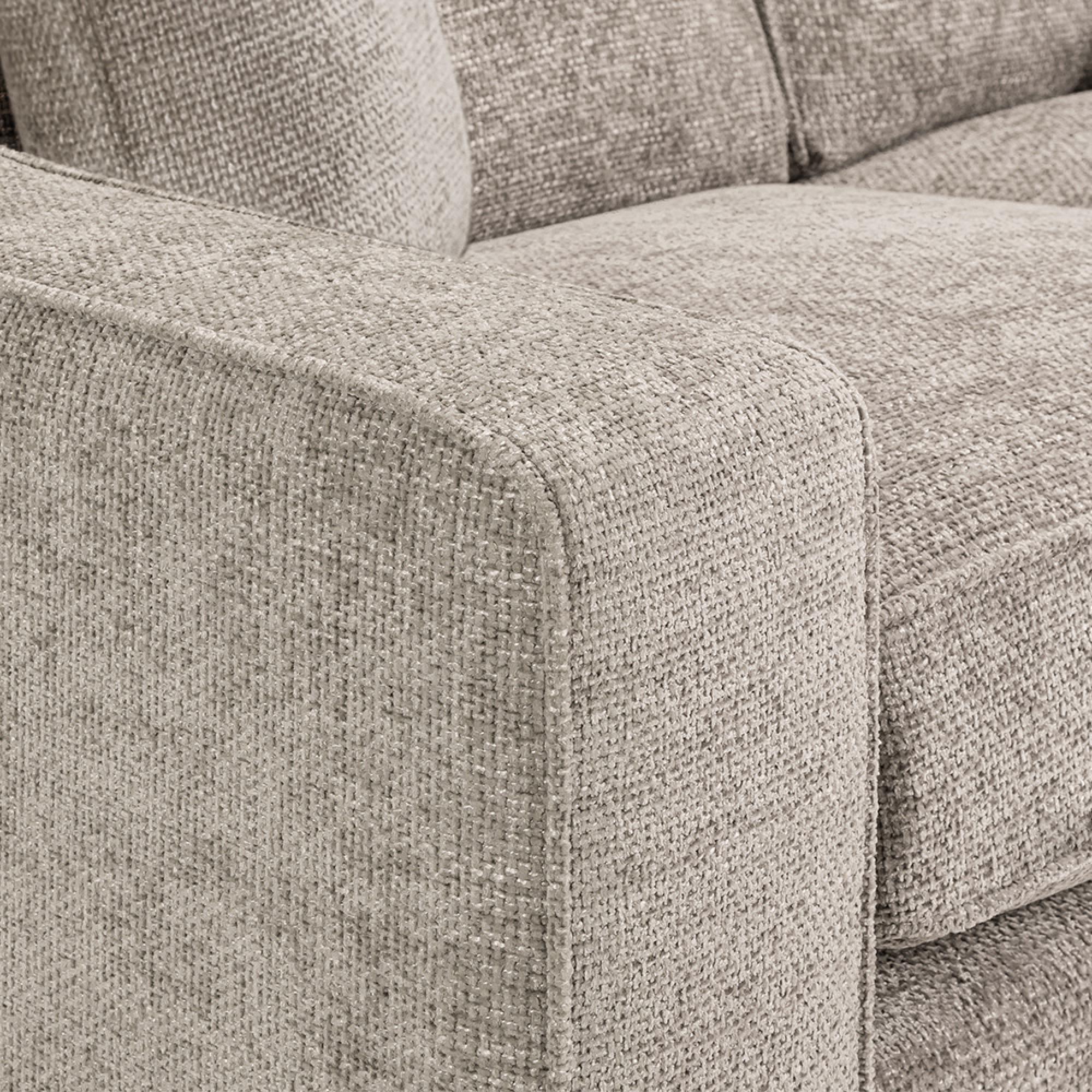 Nebraska Corner Sofa Suite - Beige Fabric - Large