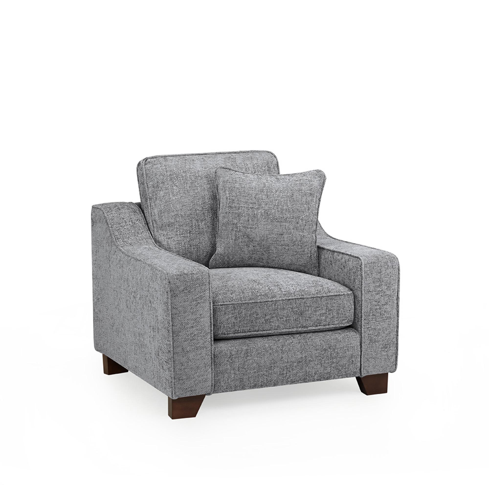 Nebraska Sofa Set - Slate Grey Fabric - 3+2+1 Seater