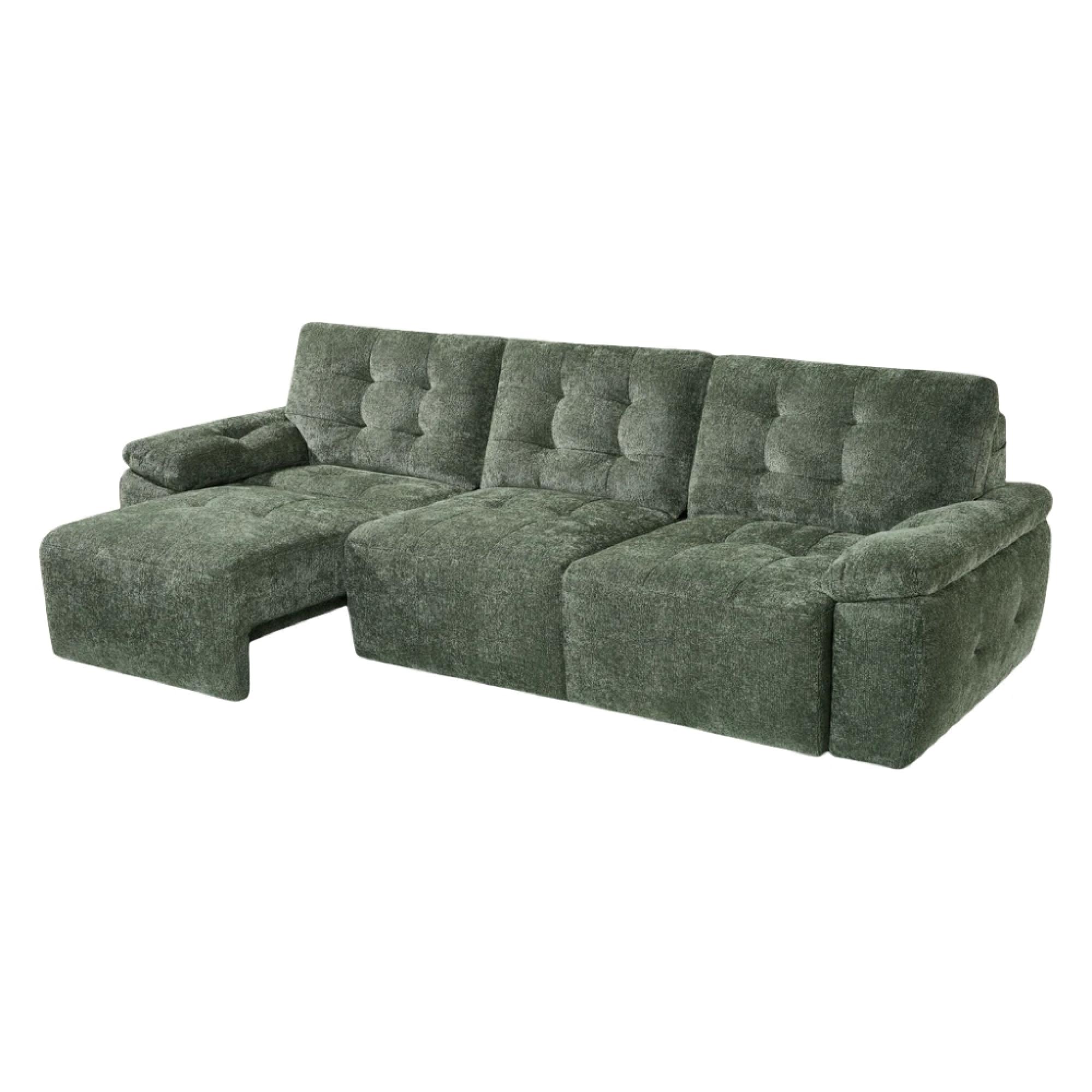 Dallas Electric Recliner Sofa Bed - Green - 3 Seater - Pull Out