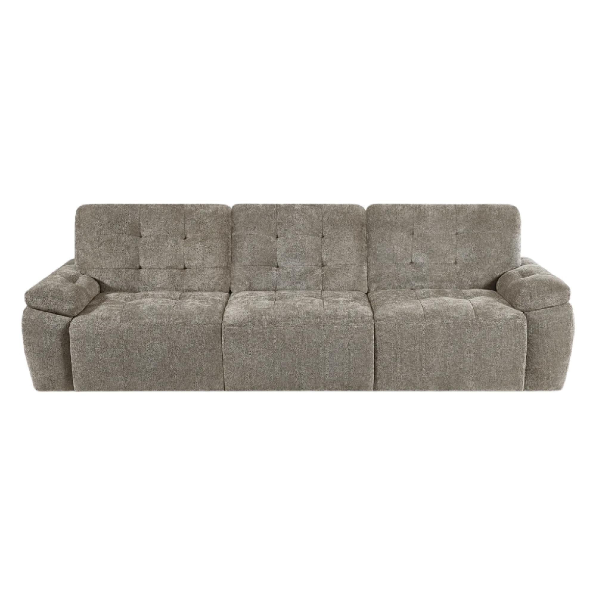 Dallas Electric Recliner Sofa Bed - Mushroom - 3 Seater - Pull Out