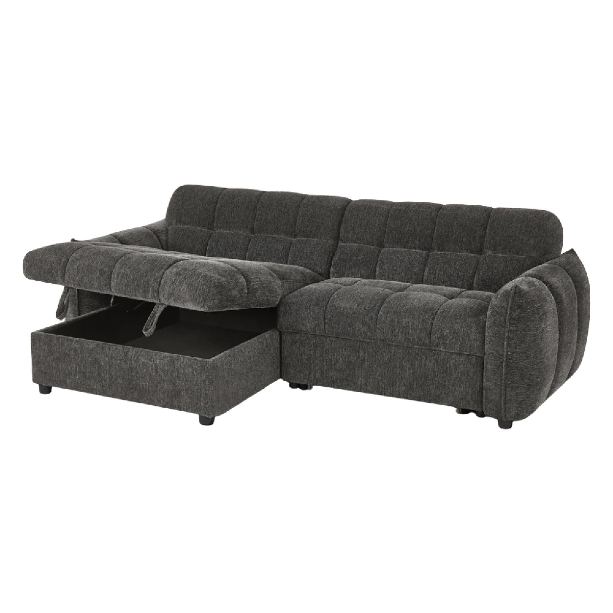 Florida Universal Corner Sofa Bed - Grey Fabric - Pull Out