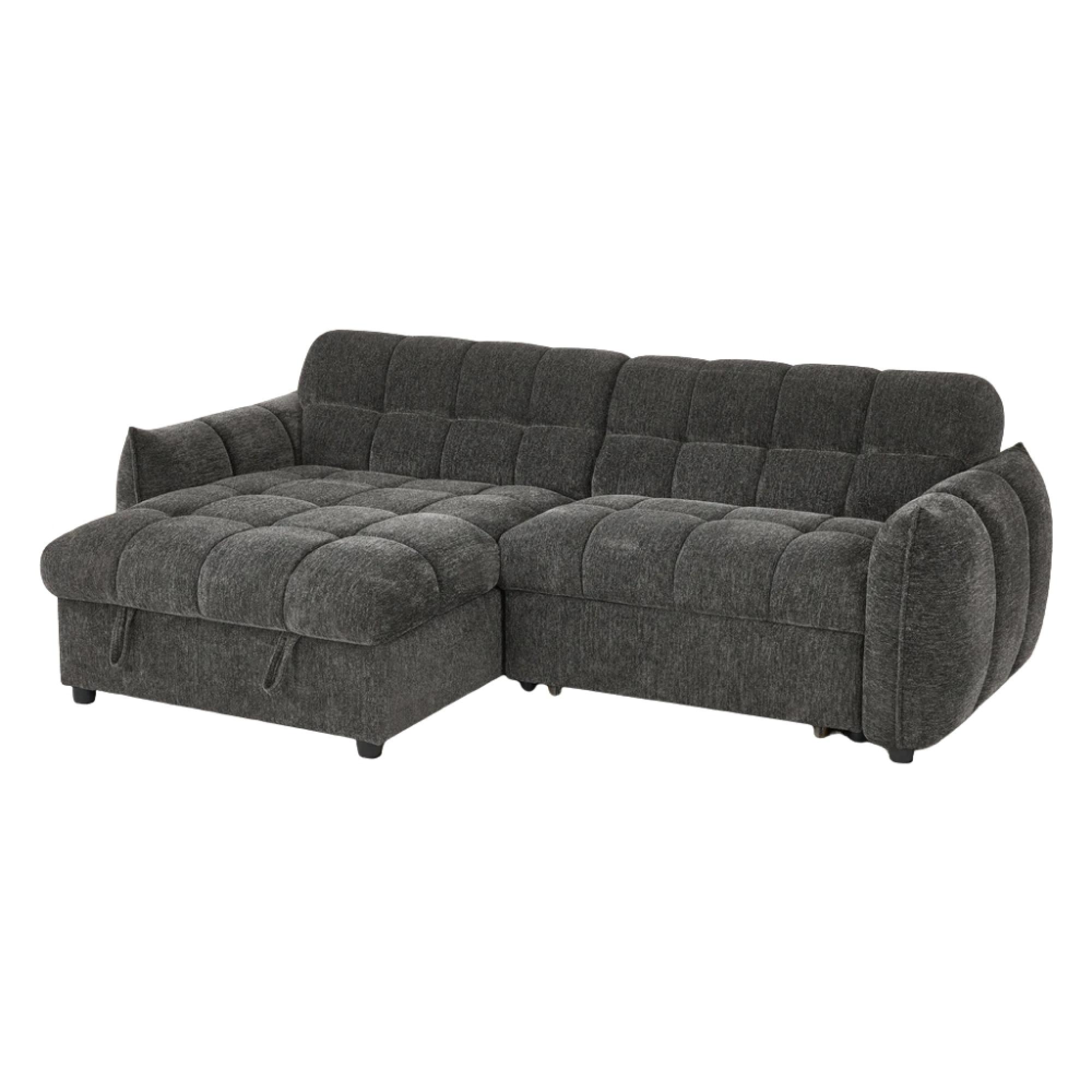 Florida Universal Corner Sofa Bed - Grey Fabric - Pull Out