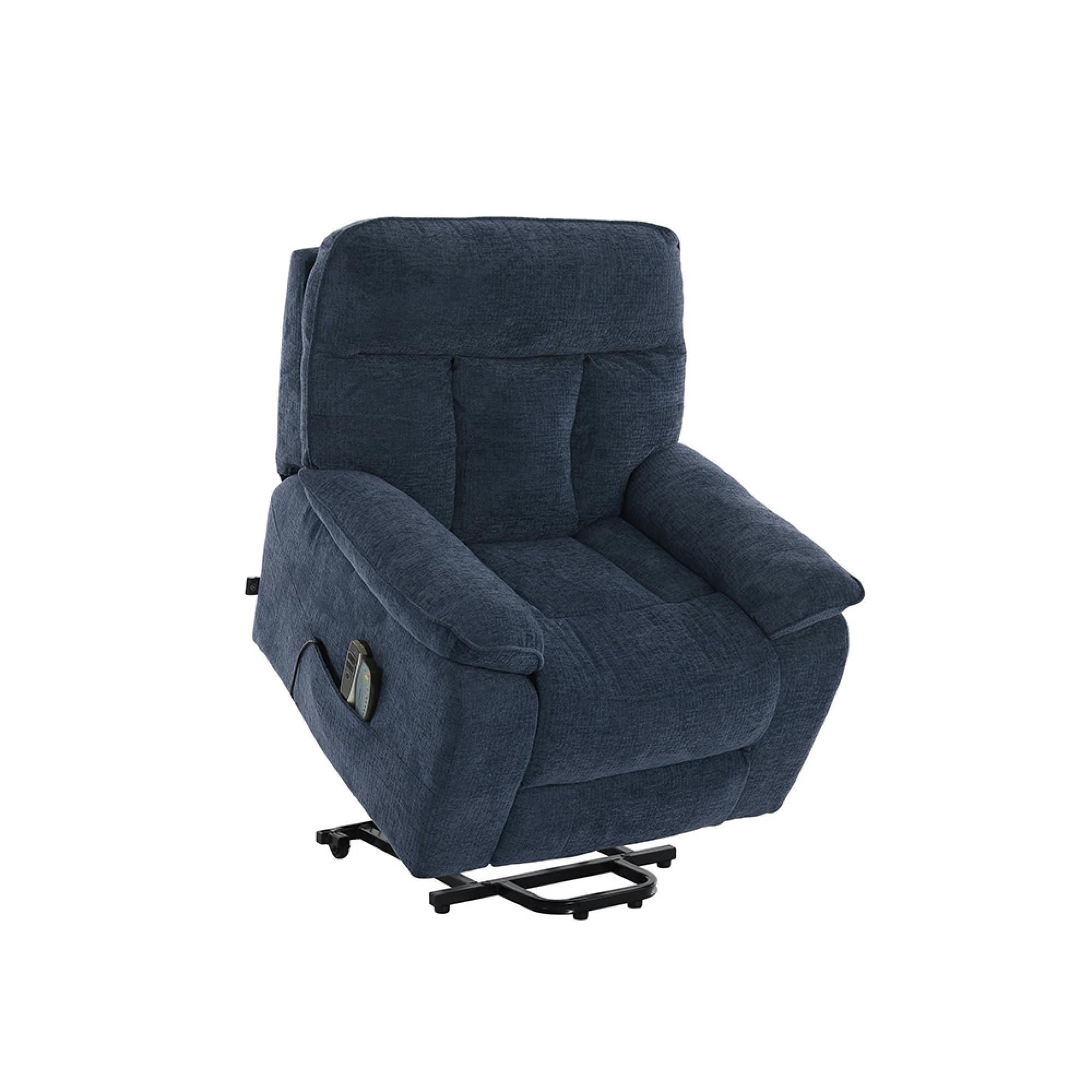 Cornwall Rise Recliner Armchair - Blue Fabric
