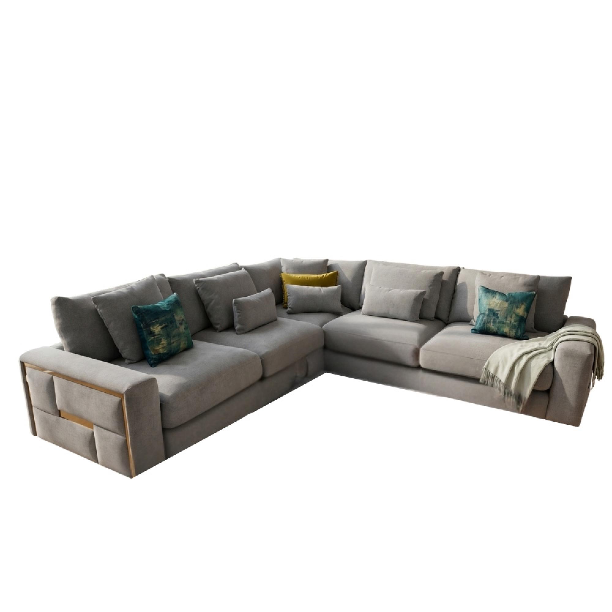 Jupiter Corner Sofa - Grey Fabric - Large