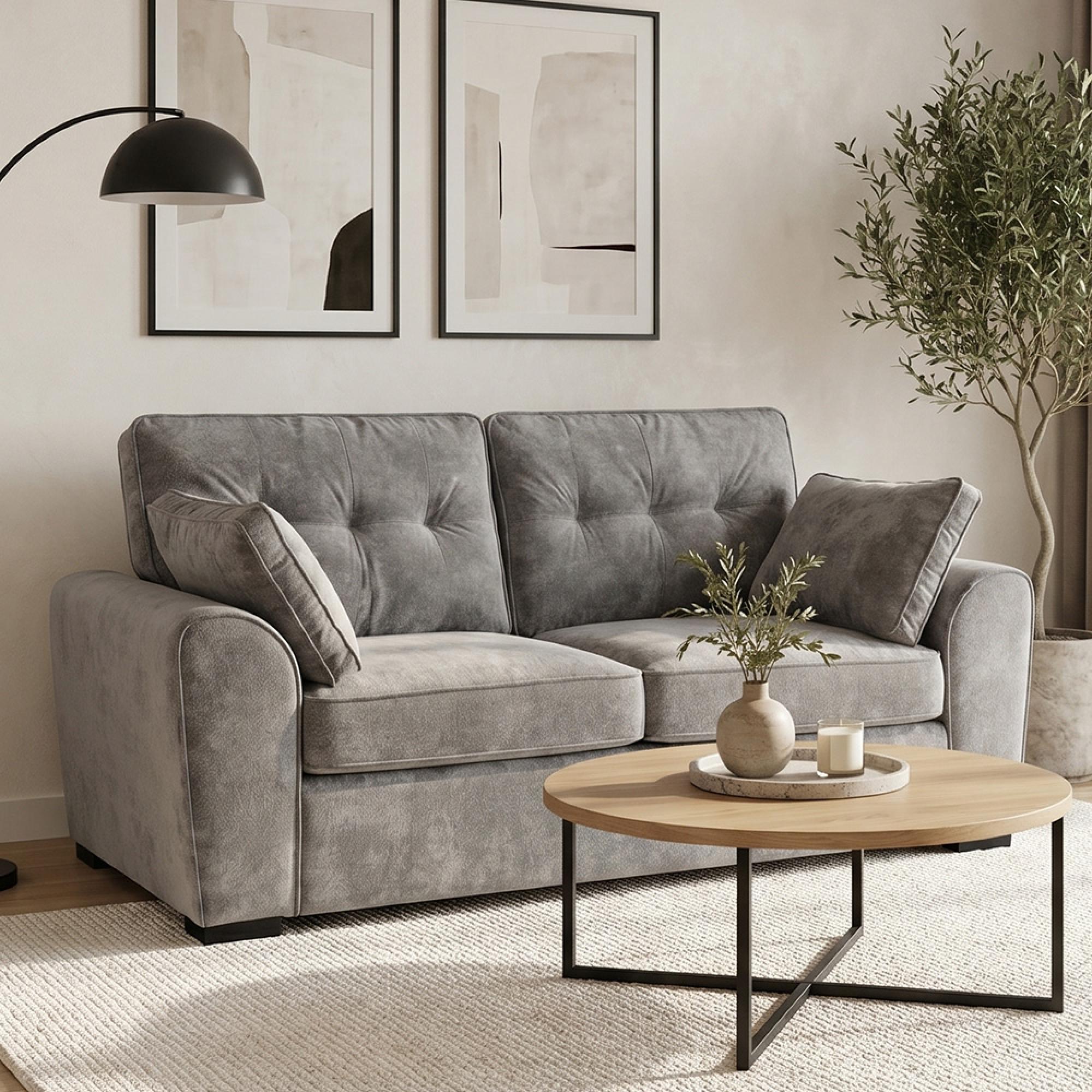 Maxwell Sofa - Grey Fabric - 3 Seater