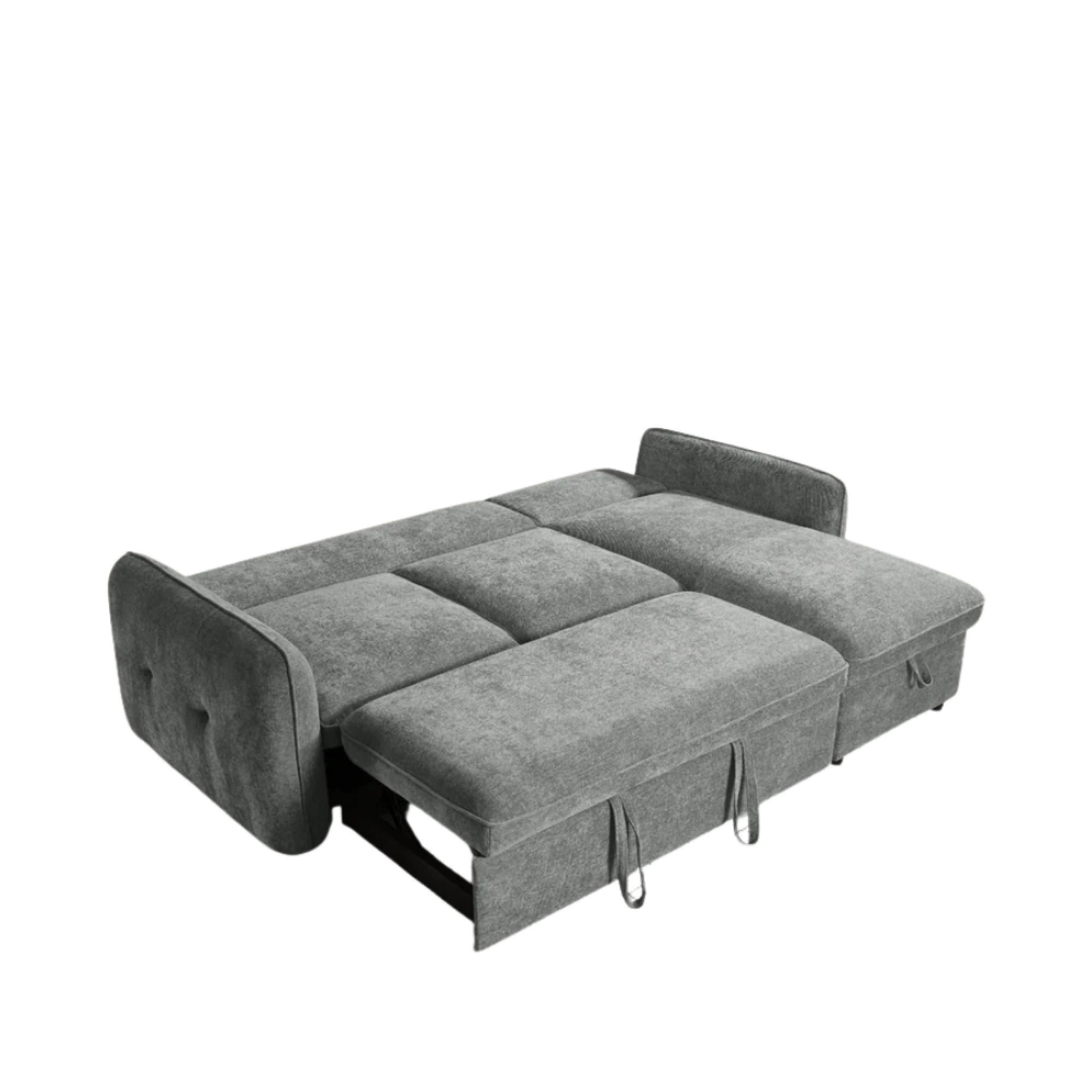 Moscow Universal Corner Sofa Bed - Grey Fabric - Pull Out