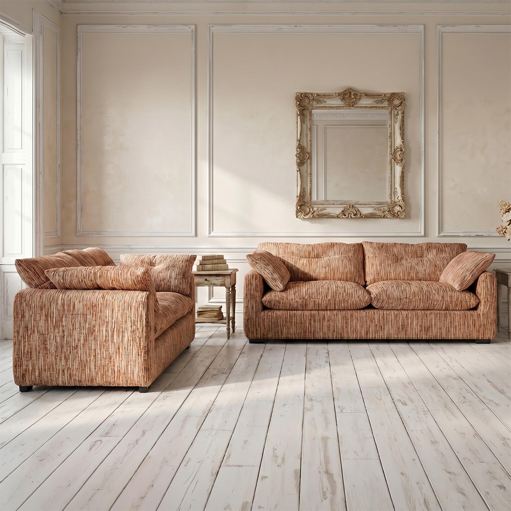 Quetta Sofa - Beige Fabric - 3+2 Seater