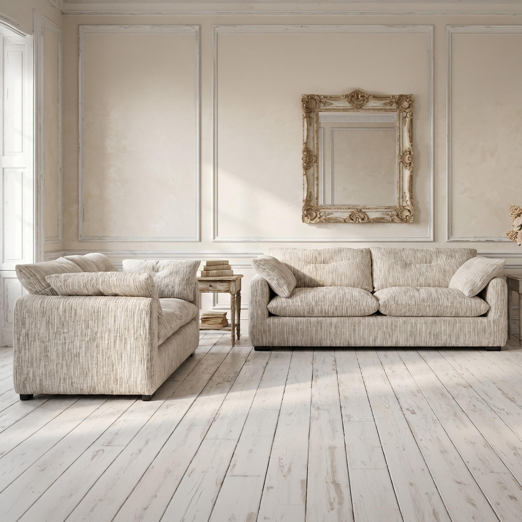 Quetta Sofa - Grey Fabric - 3+2 Seater