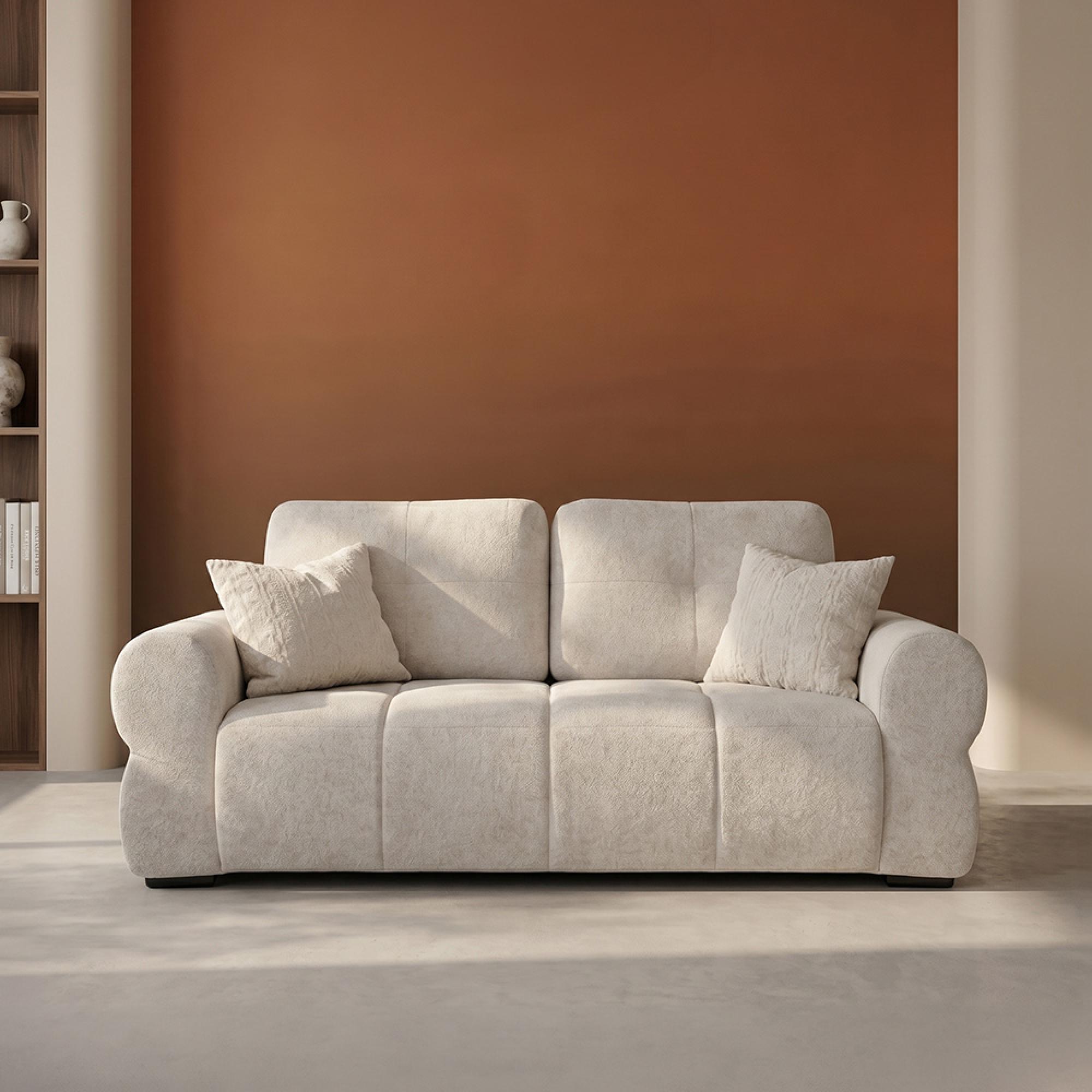 San Marino Sofa - Beige Fabric - 2 Seater