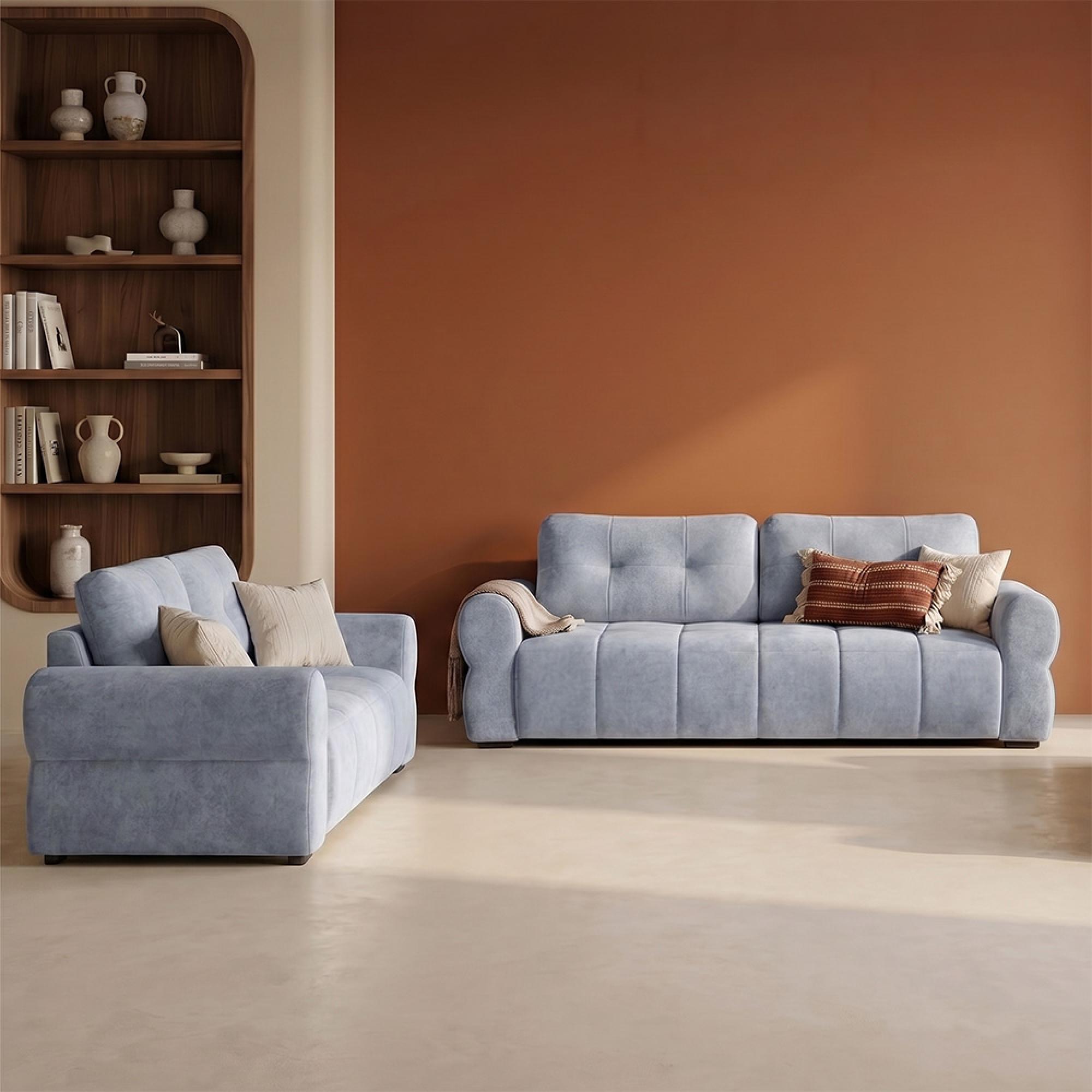San Marino Sofa - Grey Fabric - 3+2 Seater
