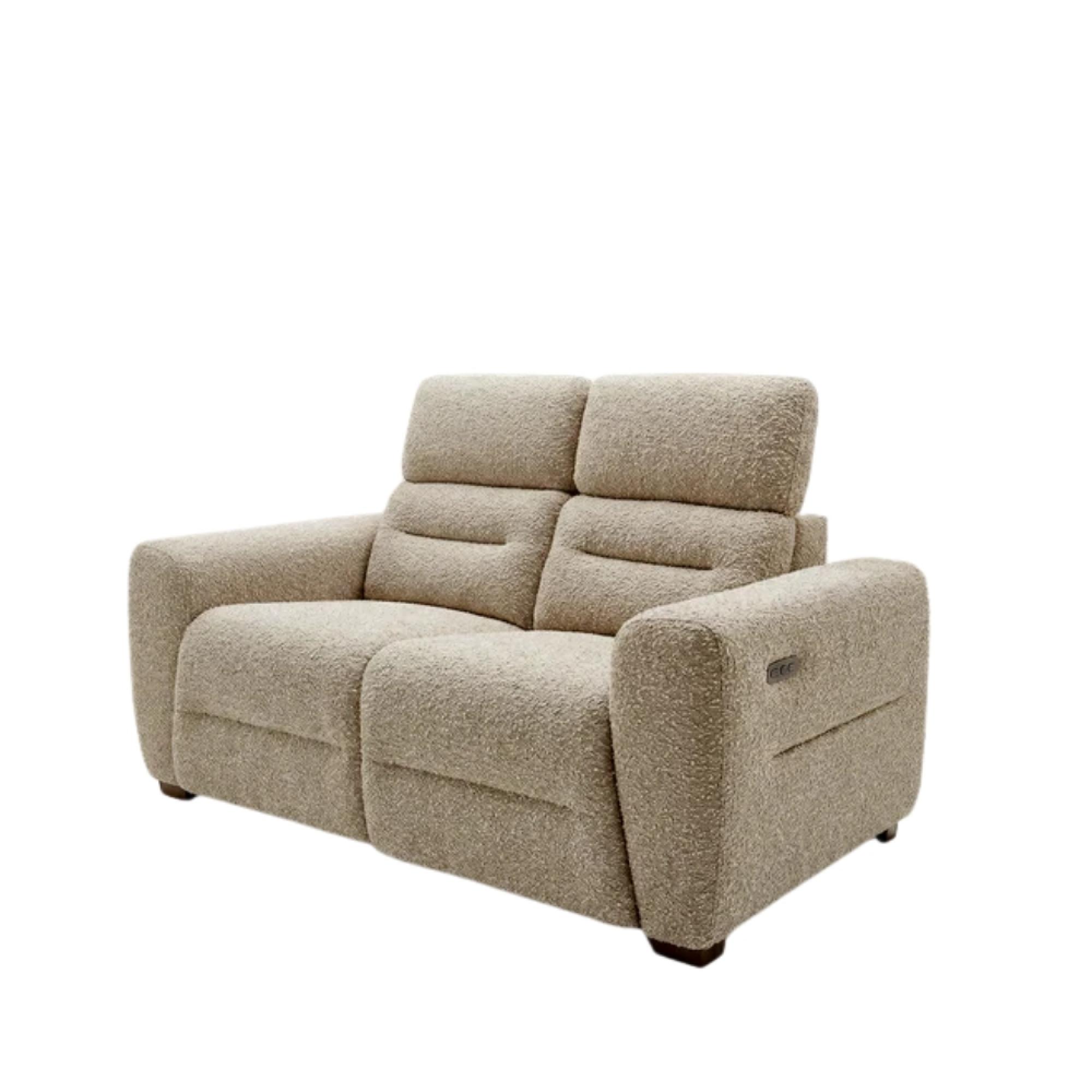 Tokyo Electric Recliner Sofa - Beige Fabric - 3+2 Seater