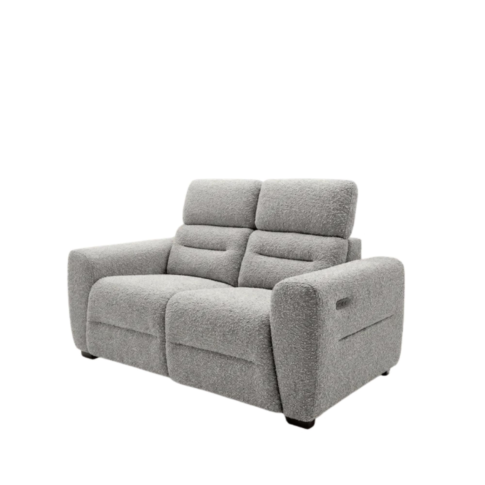 Tokyo Electric Recliner Sofa - Grey Fabric - 2 Seater