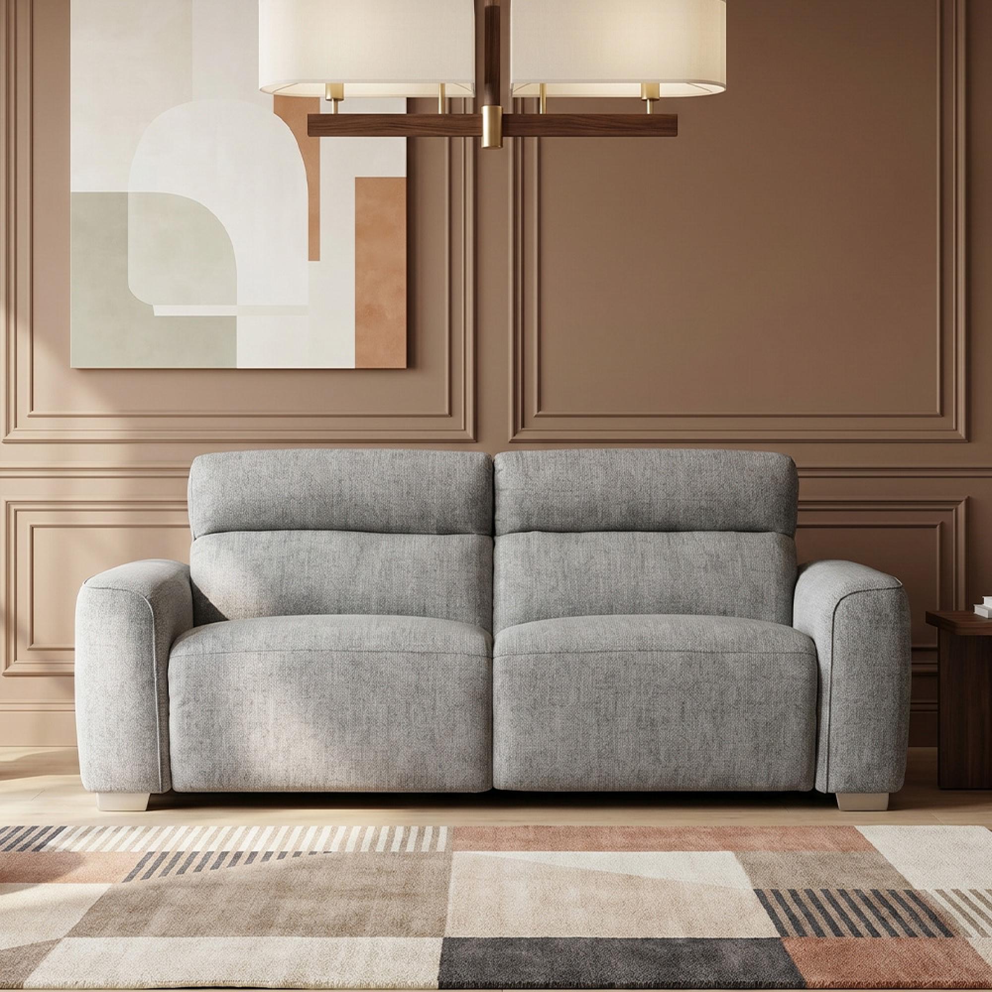 Toronto Electric Recliner Sofa - Grey Fabric - 3 Seater