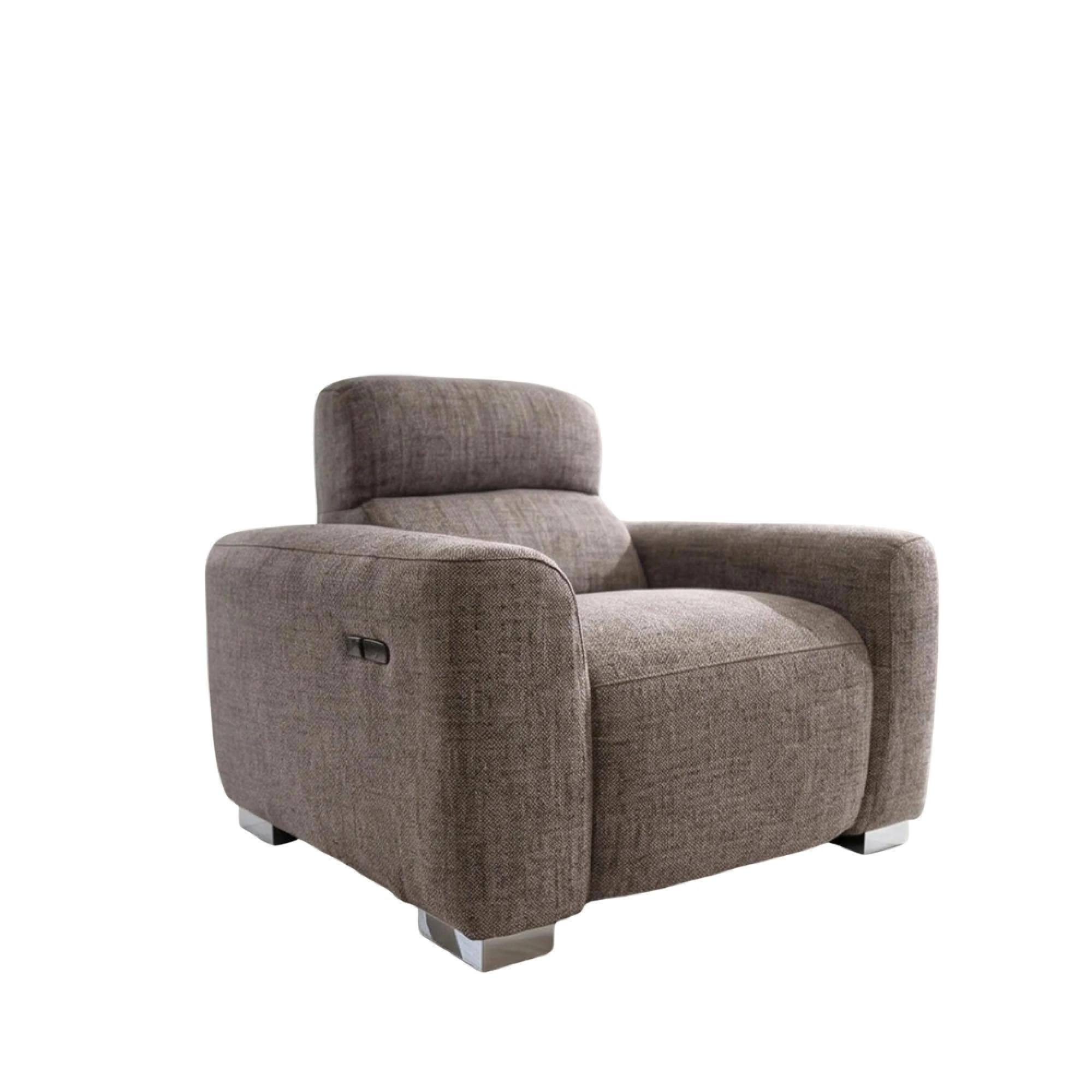 Toronto Electric Recliner Armchair - Beige Fabric