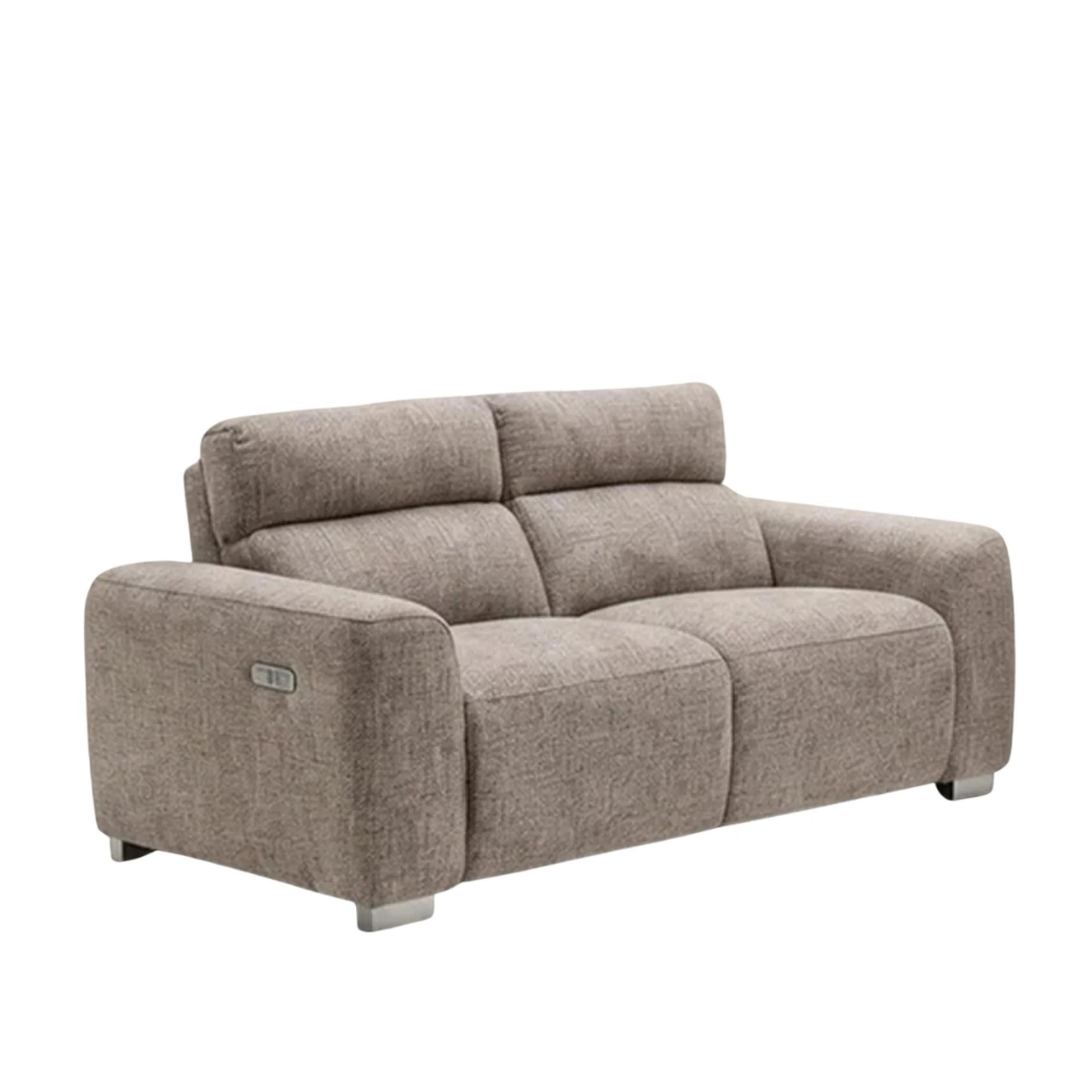 Toronto Electric Recliner Sofa - Beige Fabric - 2 Seater
