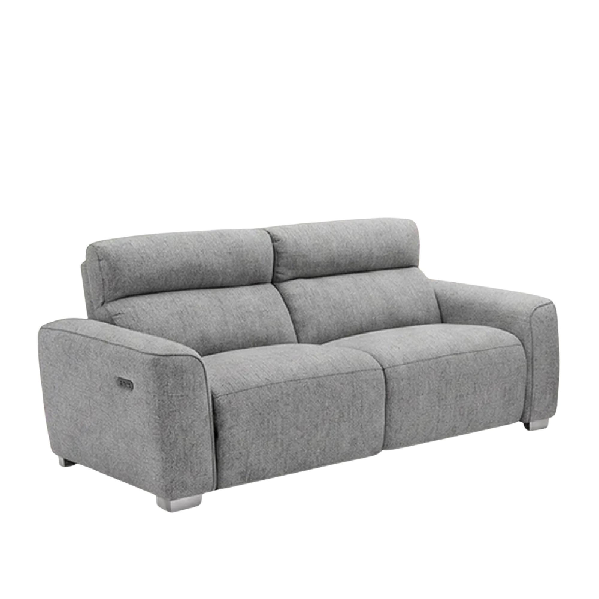 Toronto Electric Recliner Sofa - Grey Fabric - 3 Seater