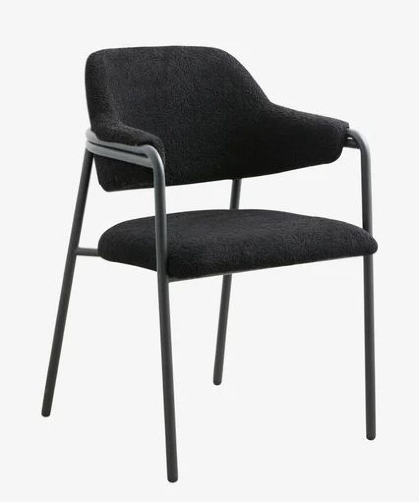 Albert Armchair - Teddy Fabric - Black