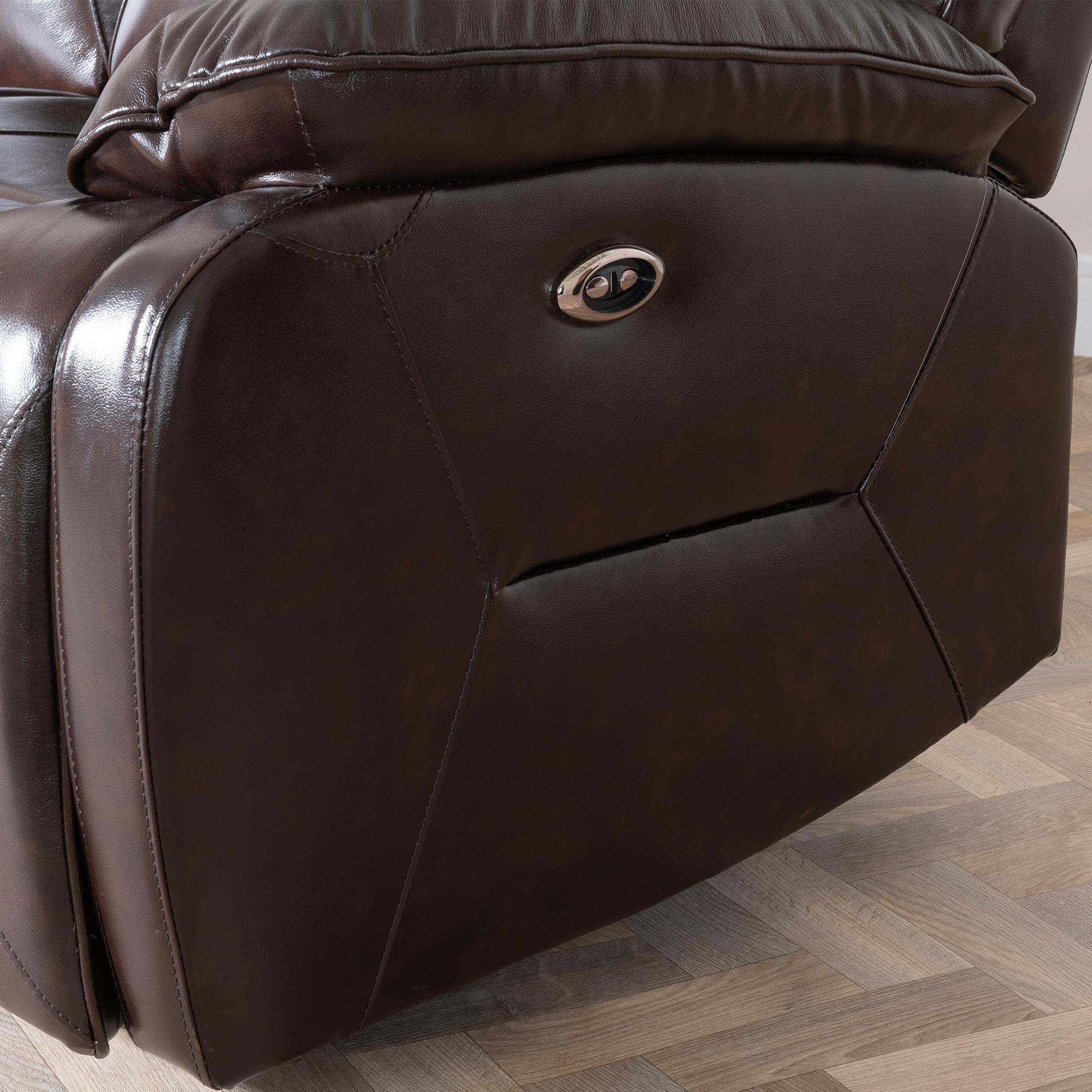 Athena Recliner Sofa - 3 Seater - Dark Brown Leather