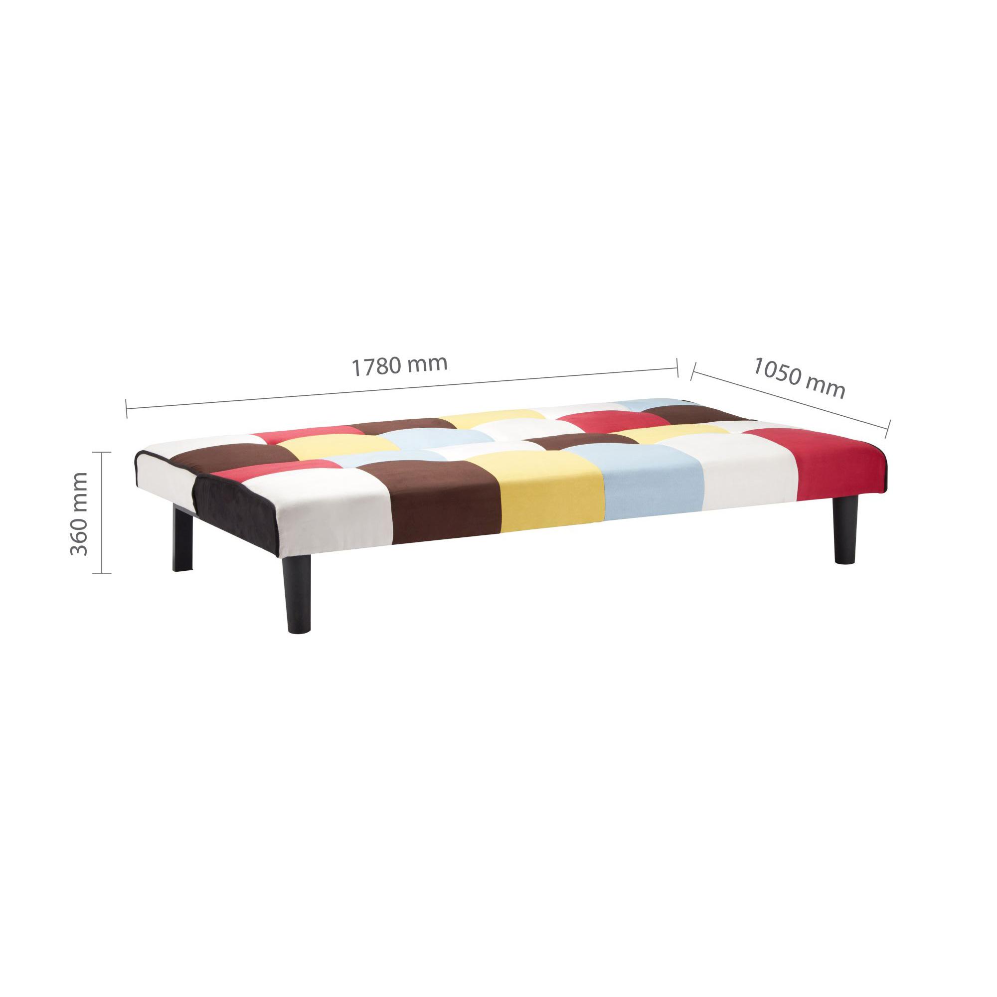 Aurora Sofa Bed - Rainbow Patchwork Fabric