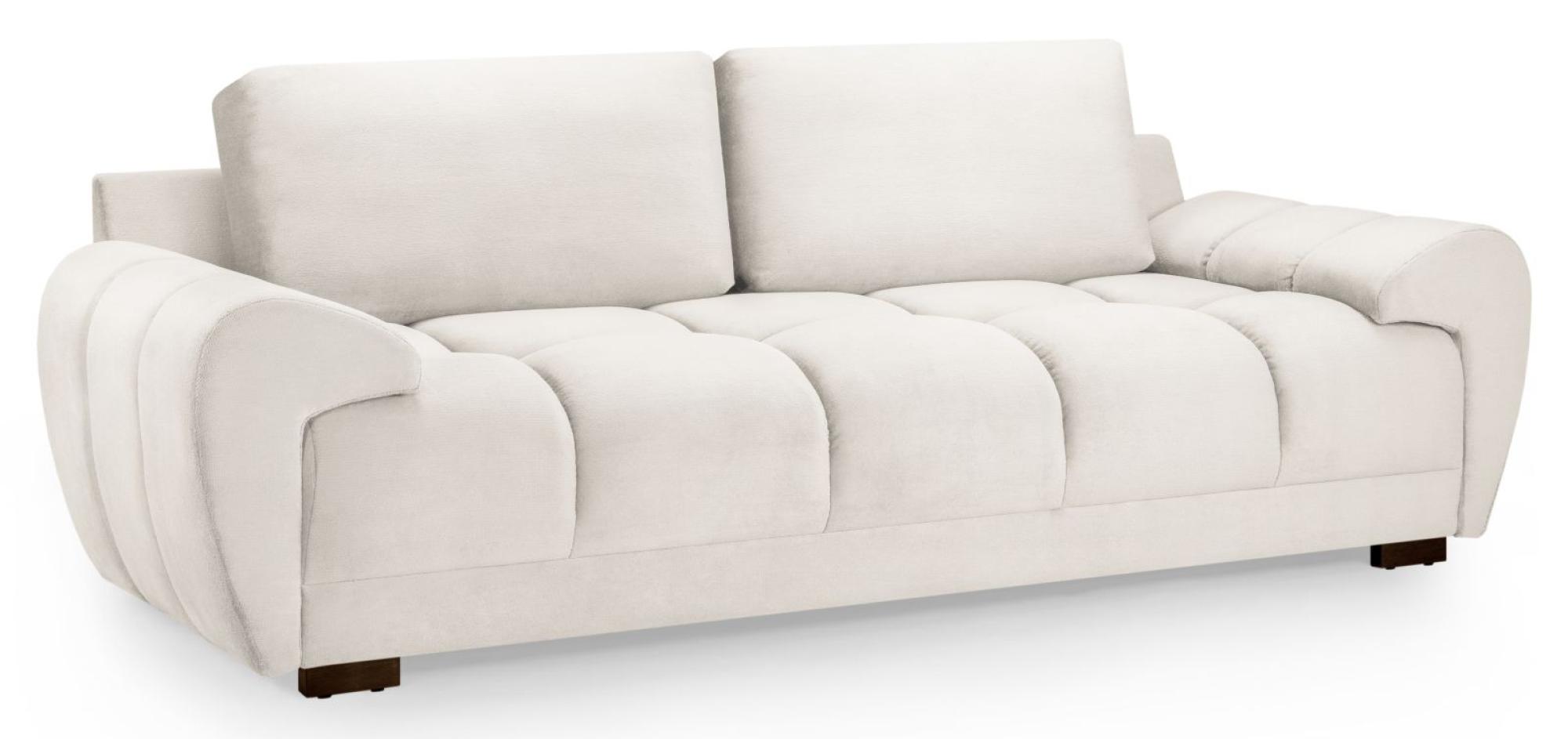 Azzuro Sofa - Cream Velvet Fabric - 3 Seater
