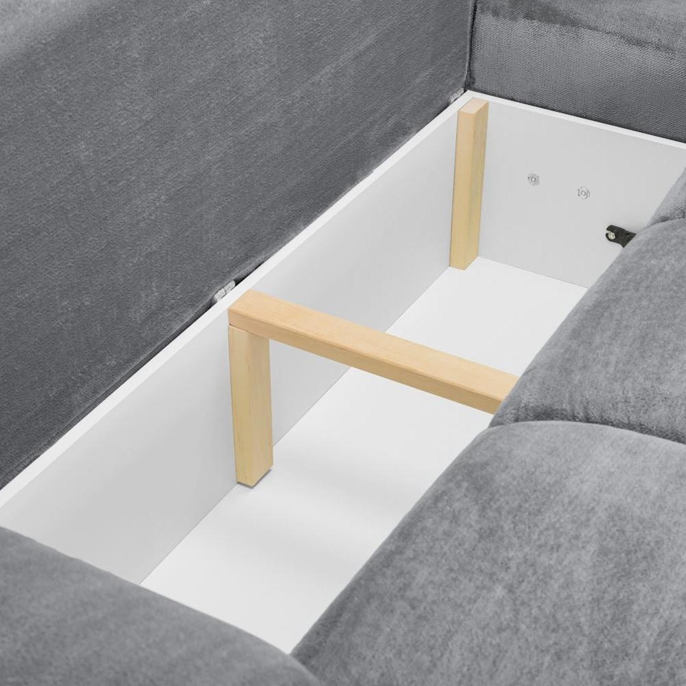 Azzuro Universal Corner Sofa Bed - Grey - Storage