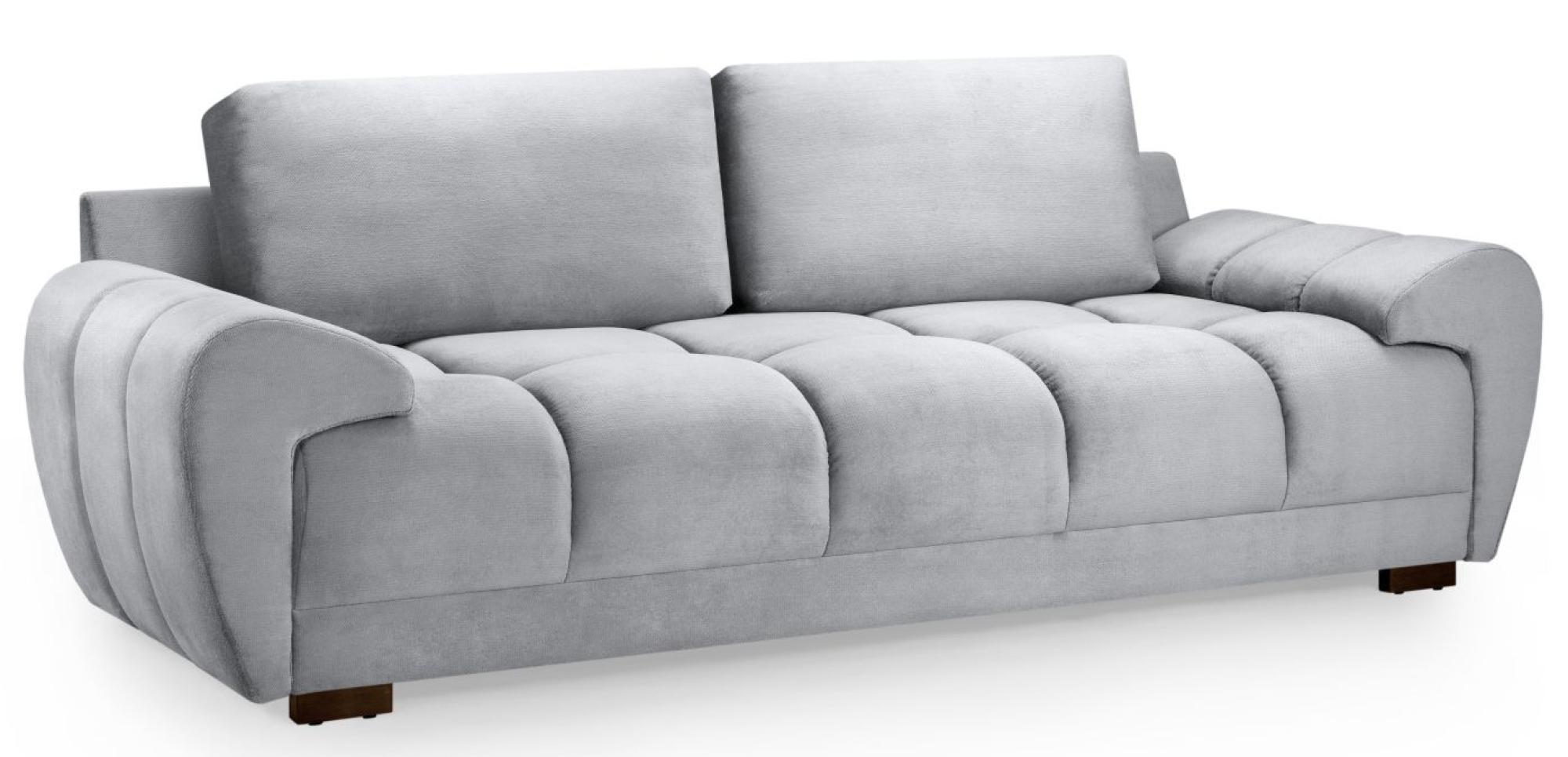 Azzuro Sofa - Grey Velvet Fabric - 3 Seater