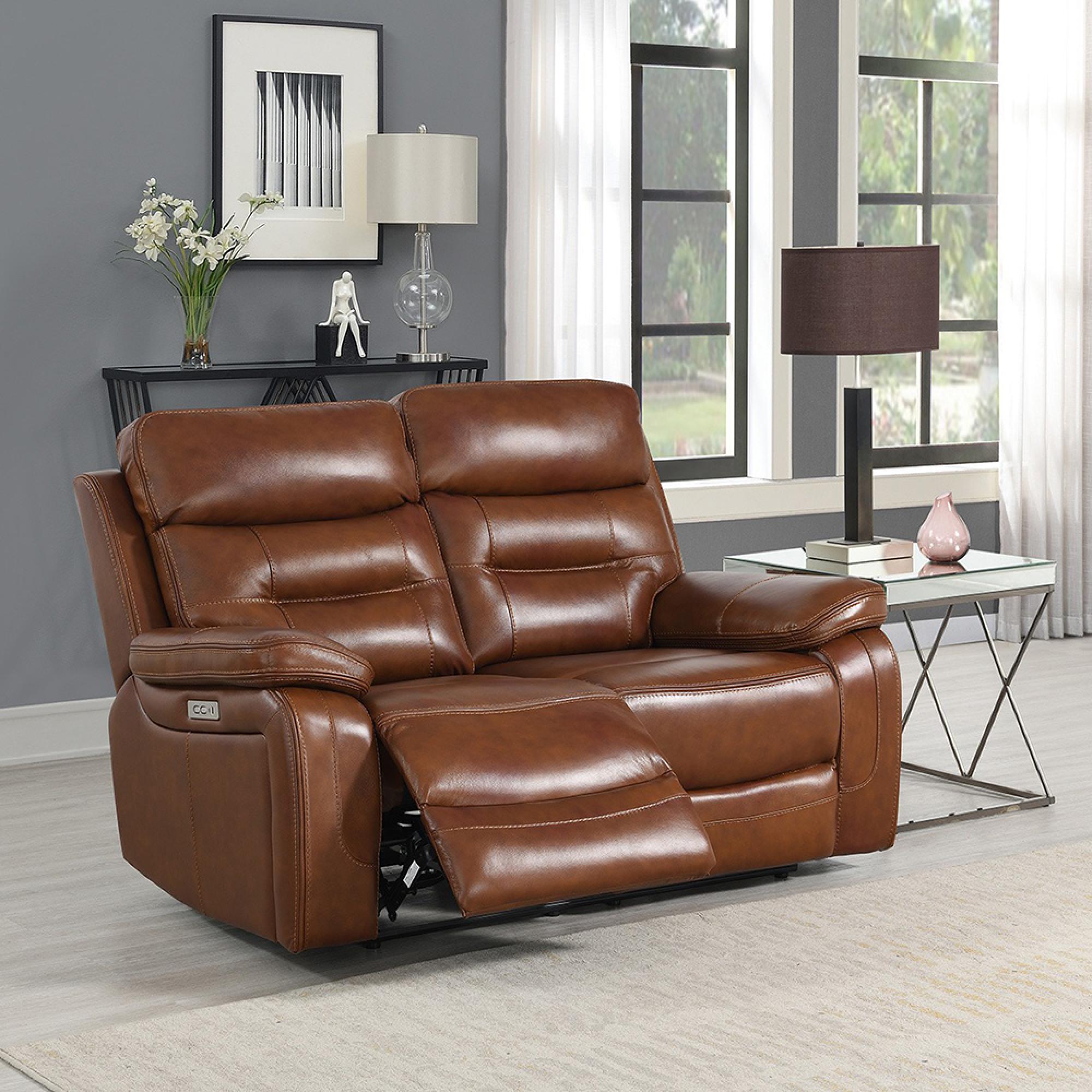 Belgravia Power Recliner Sofa - Brown Leather - 2 Seater