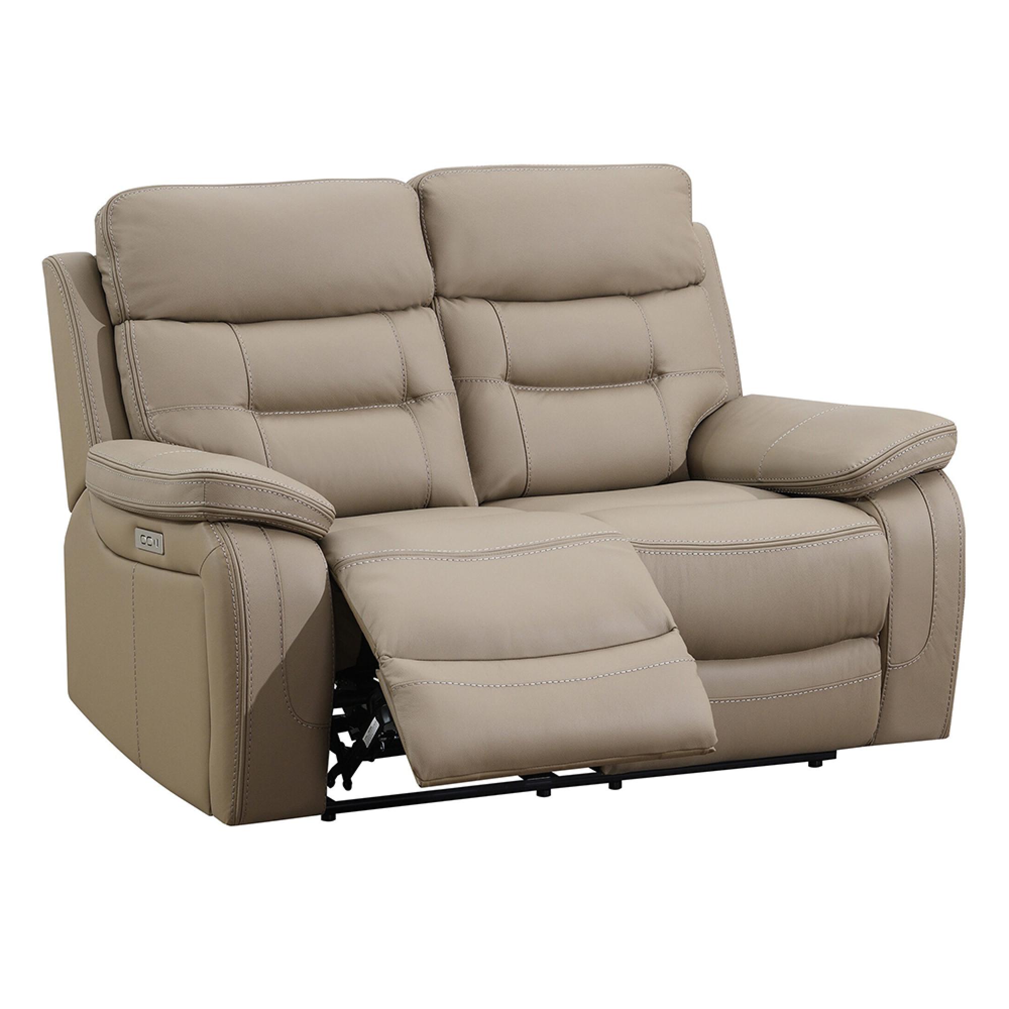 Belgravia Power Recliner Sofa - Taupe Leather - 2 Seater
