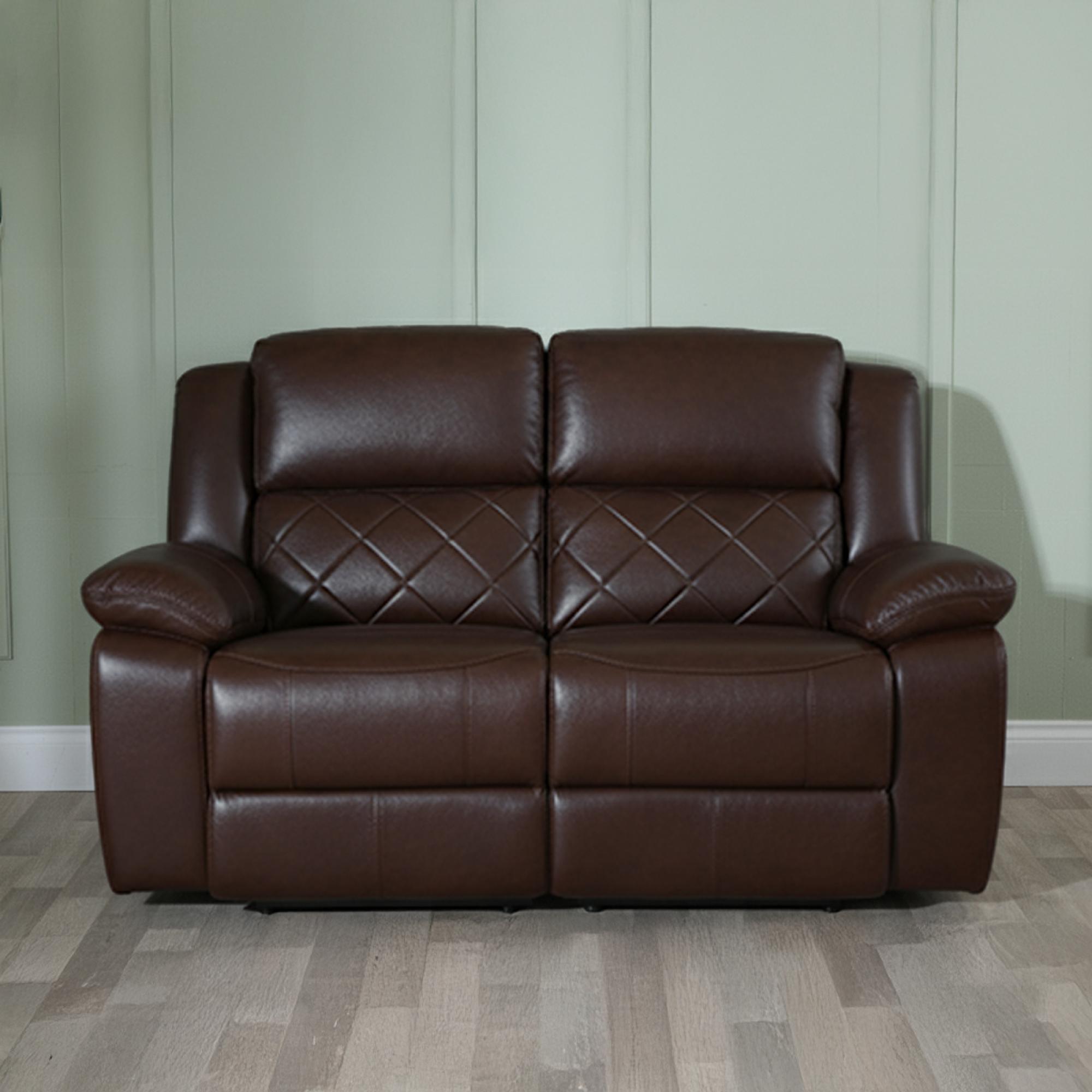 Bentley Recliner Sofa - 2 Seater - Brown Leather